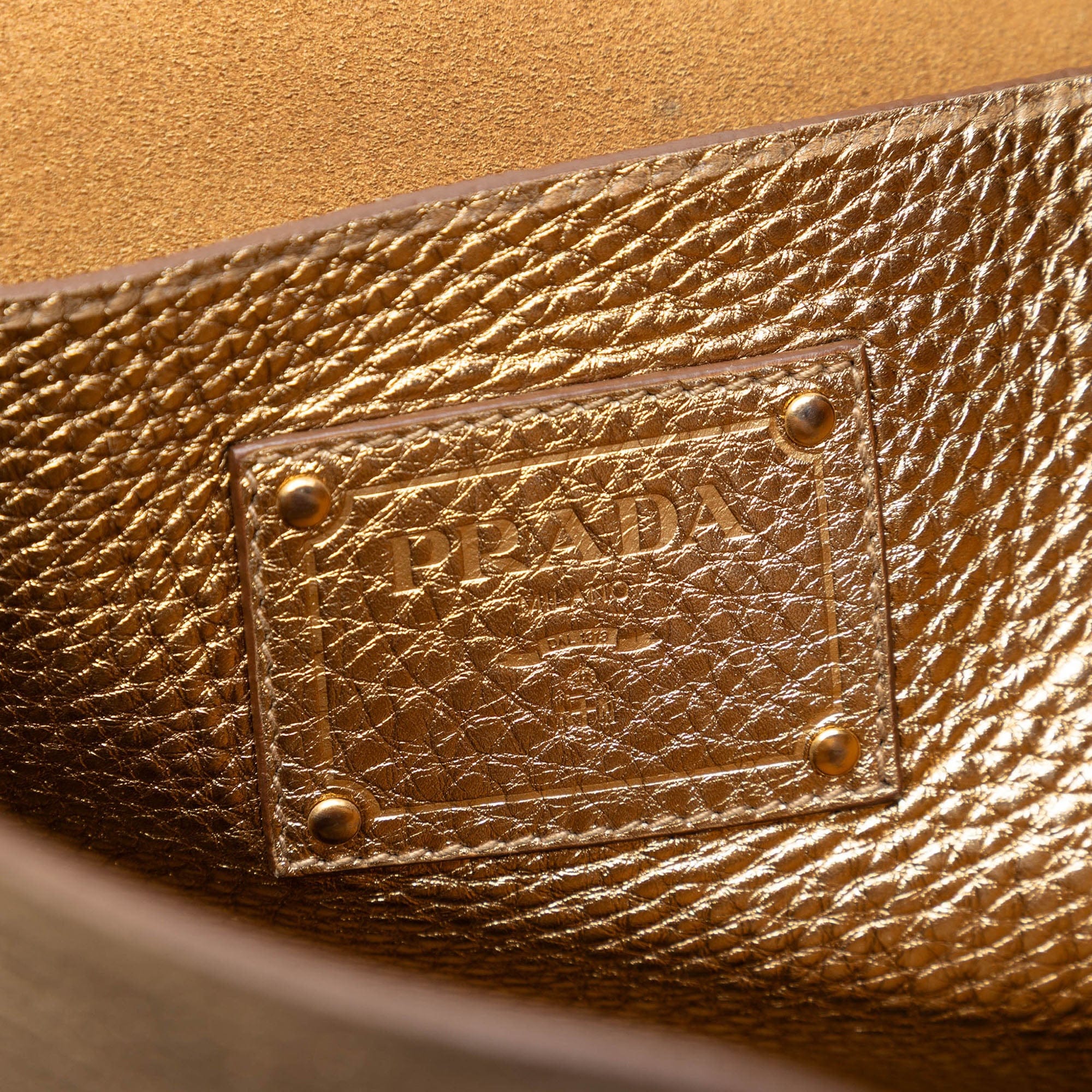 Prada Metallic Vitello Daino Tote