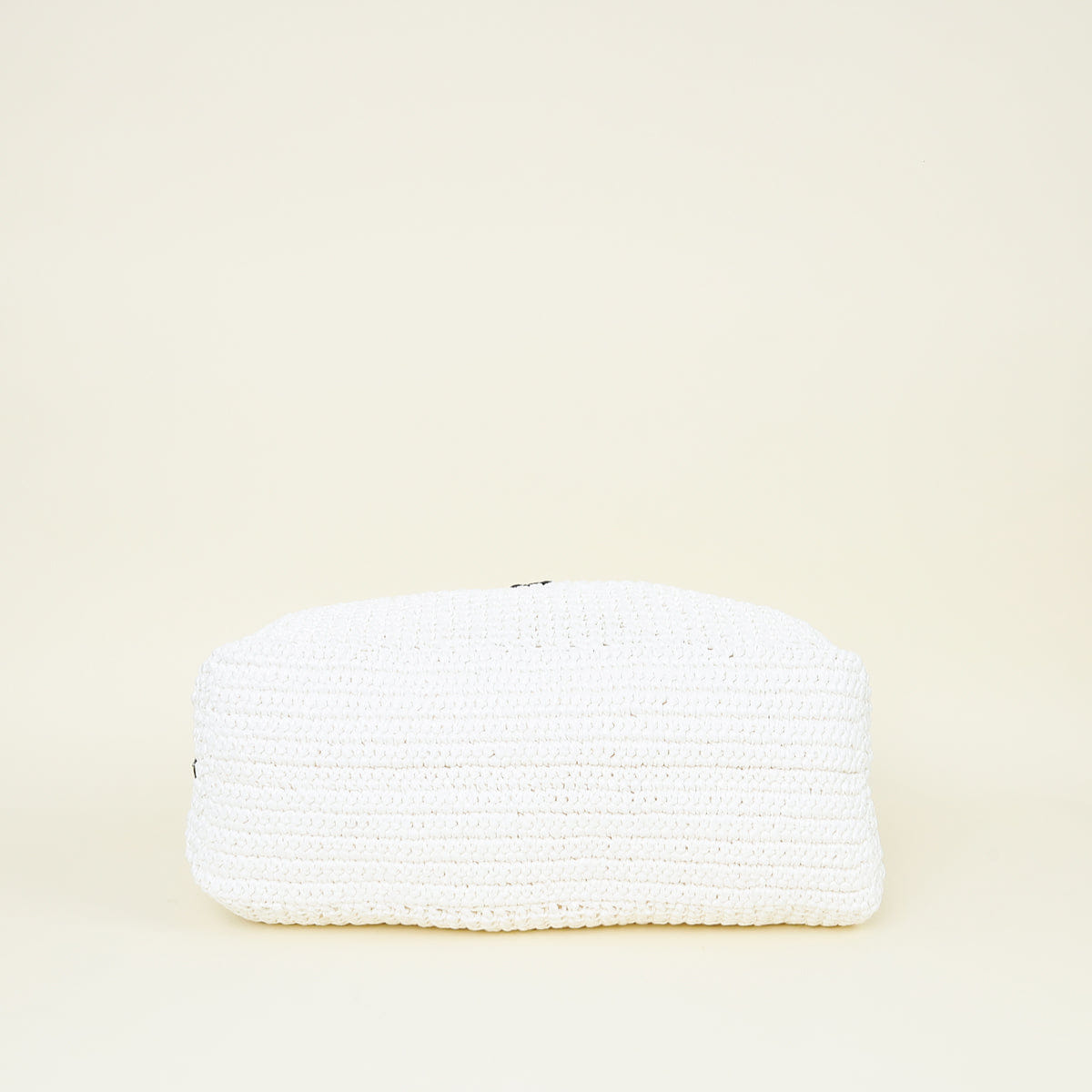 Prada Bicolor Logo Raffia Crochet Tote Bag