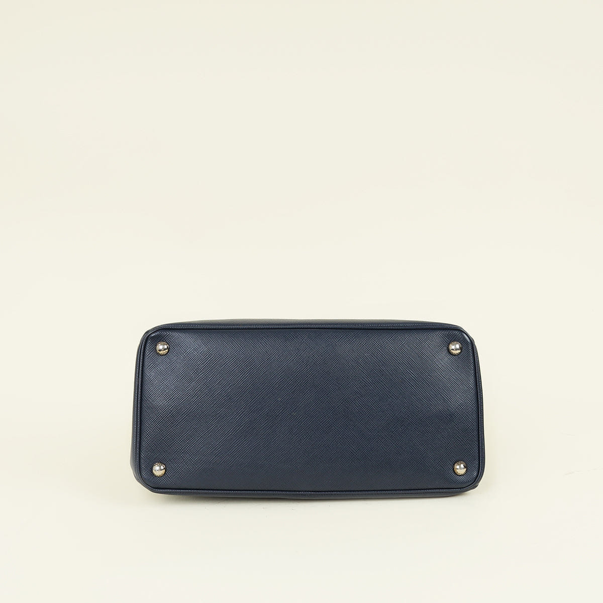 Prada Navy Cuir Turnlock Twin Tote Bag