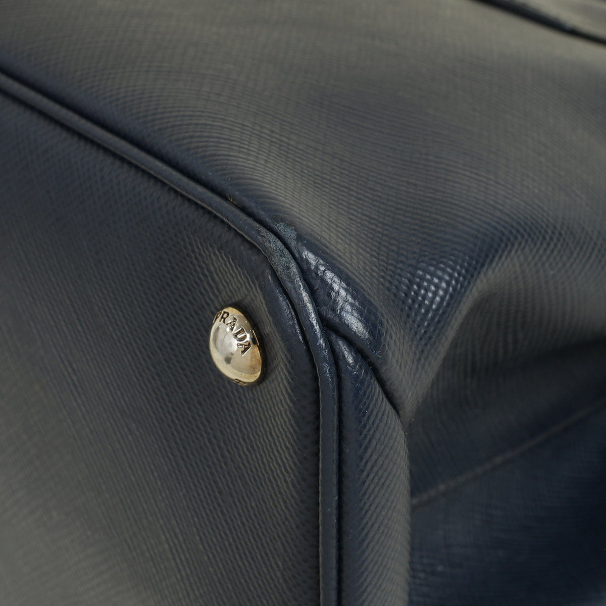 Prada Navy Cuir Turnlock Twin Tote Bag