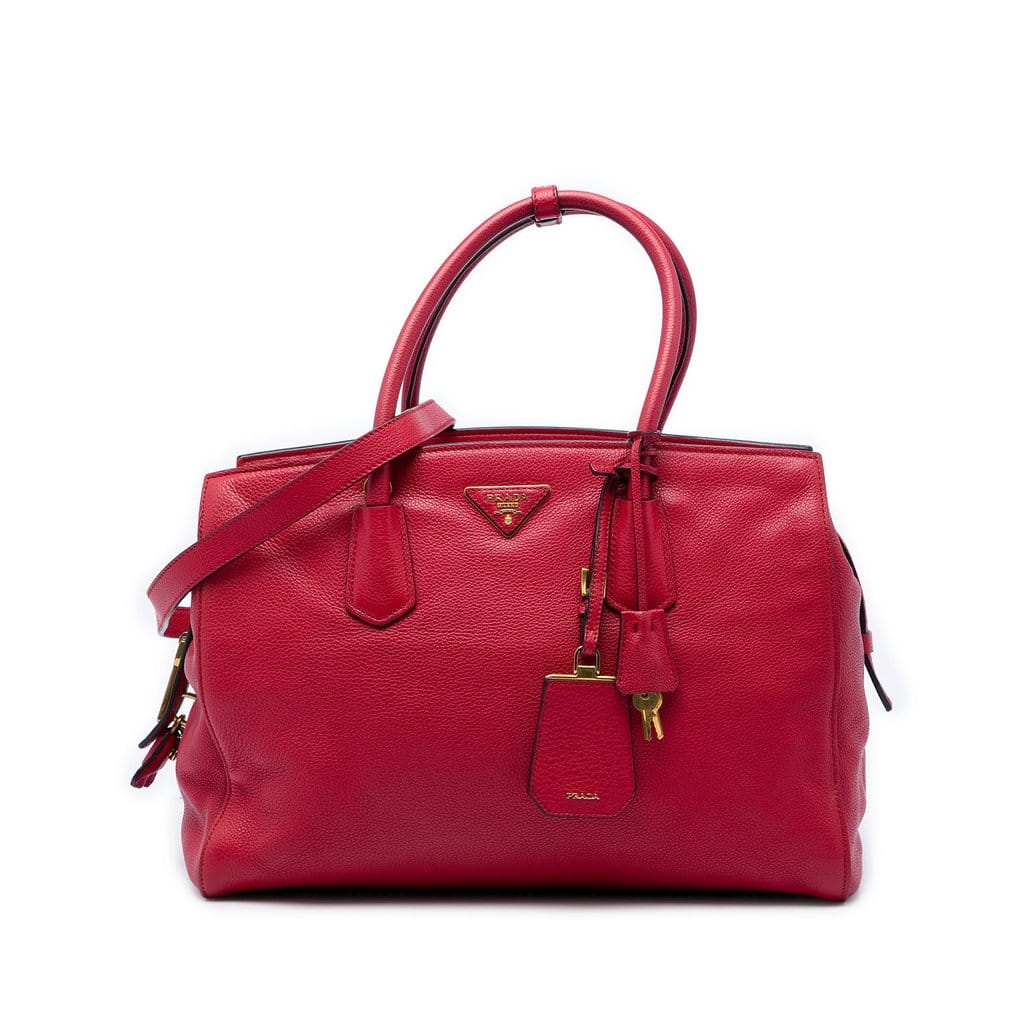 Prada Vitello Daino Zip Top Convertible Tote