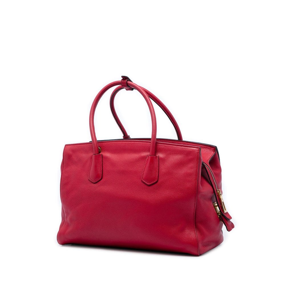 Prada Vitello Daino Zip Top Convertible Tote