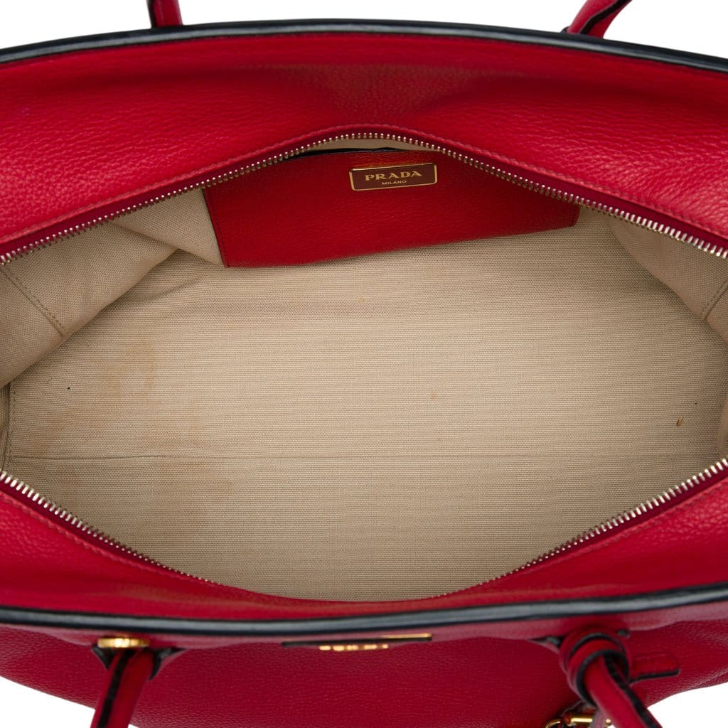 Prada Vitello Daino Zip Top Convertible Tote