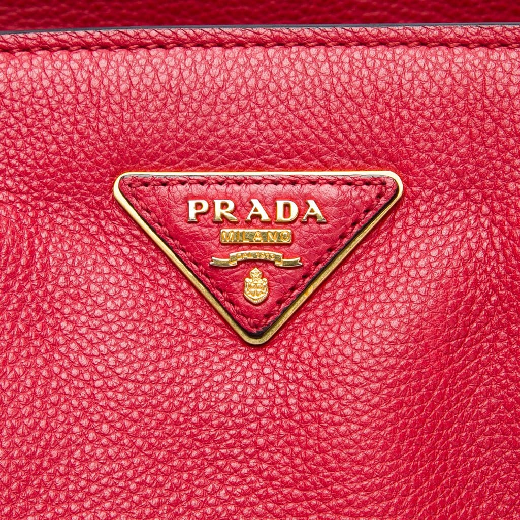 Prada Vitello Daino Zip Top Convertible Tote