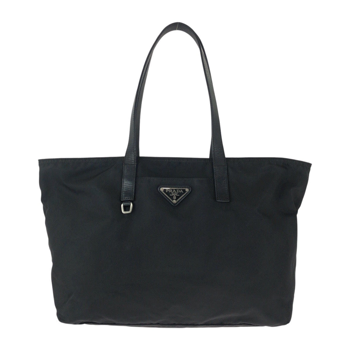 Prada Nylon Leather Tessuto Logo Tote Bag