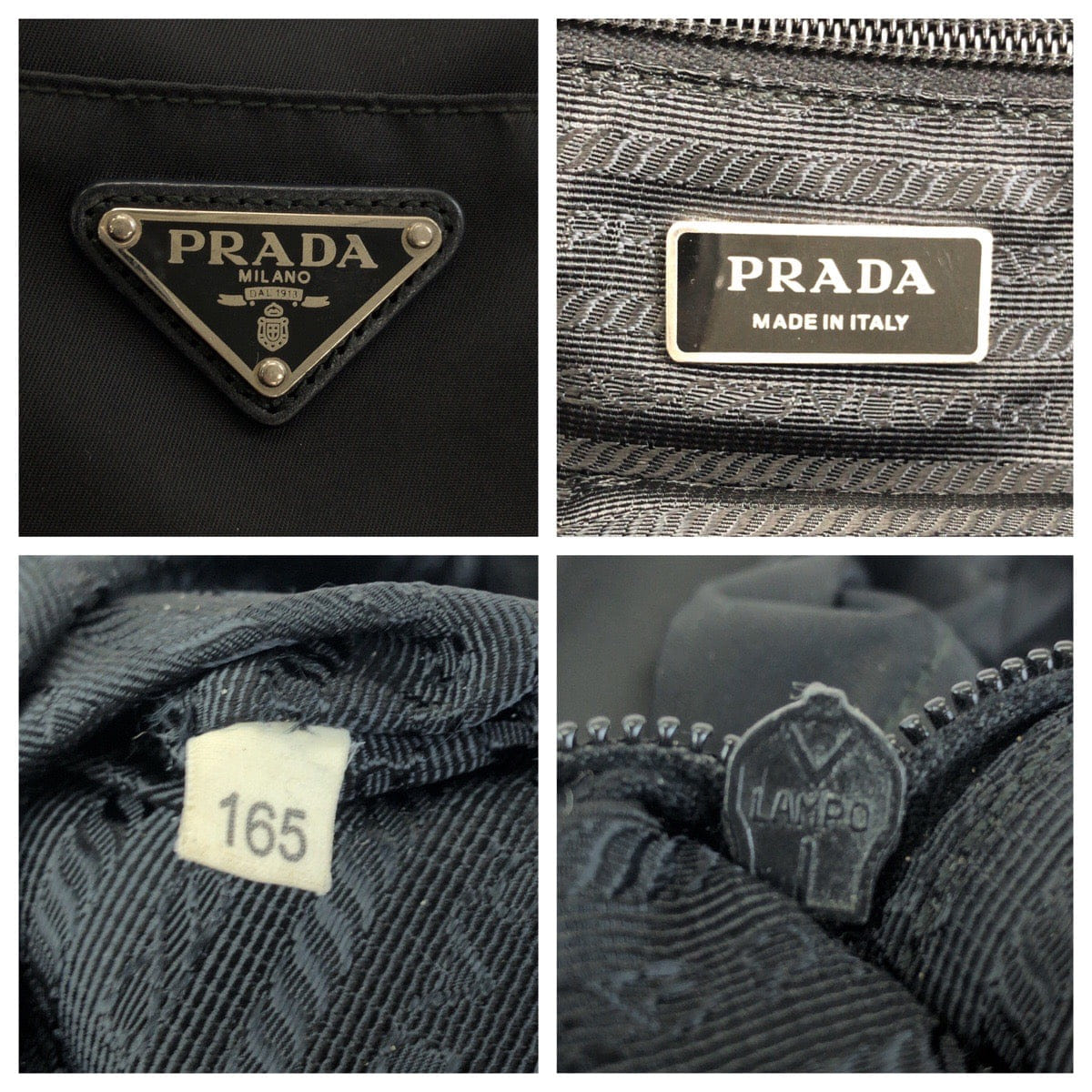 Prada Nylon Leather Tessuto Logo Tote Bag