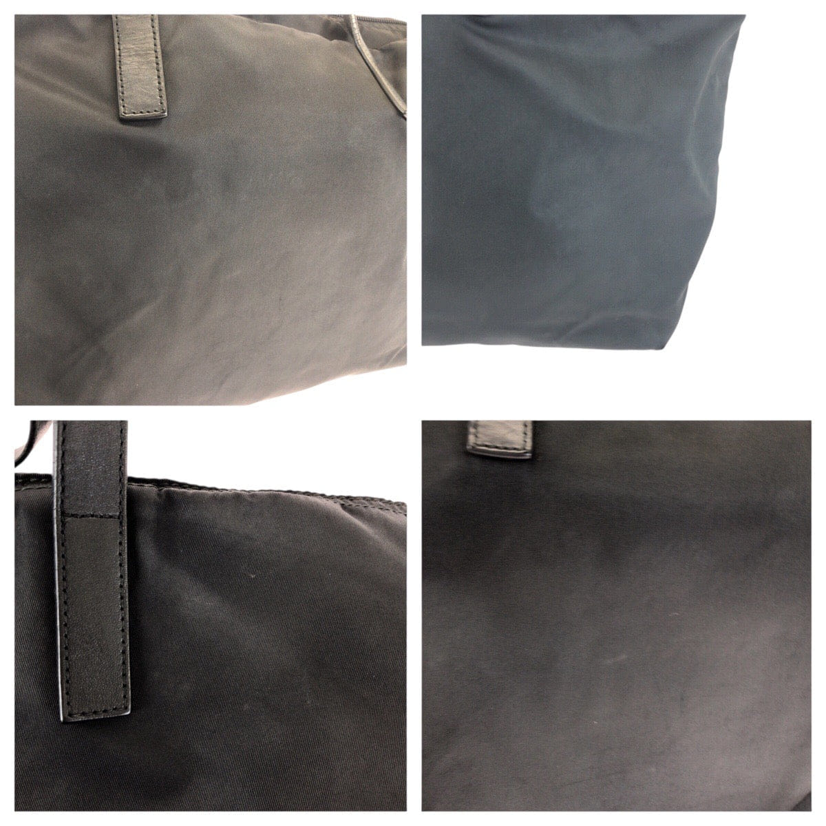 Prada Nylon Leather Tessuto Logo Tote Bag