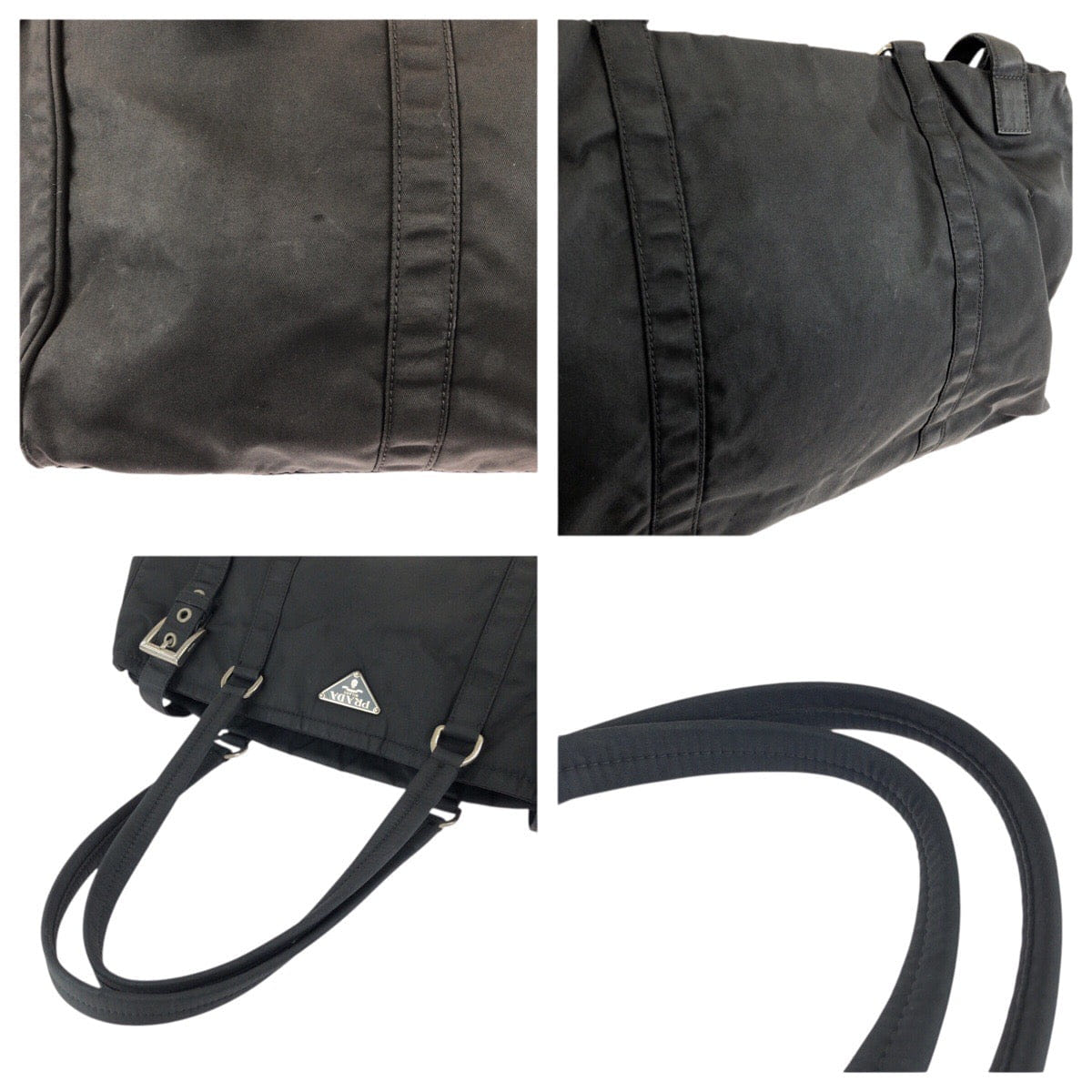 Prada Nylon Tessuto Triangle Logo Tote Bag