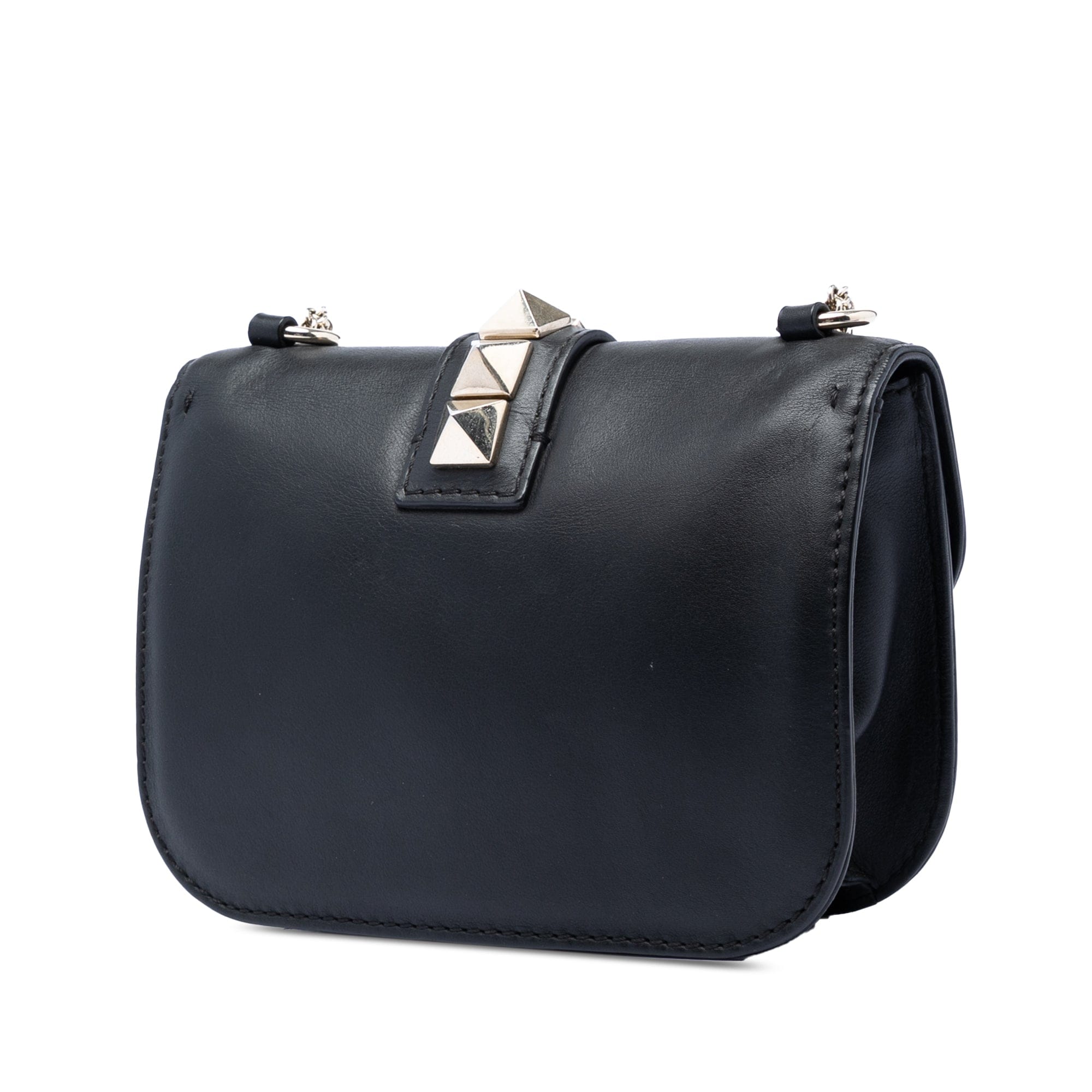 Valentino Small Leather Rockstud Glam Lock Crossbody