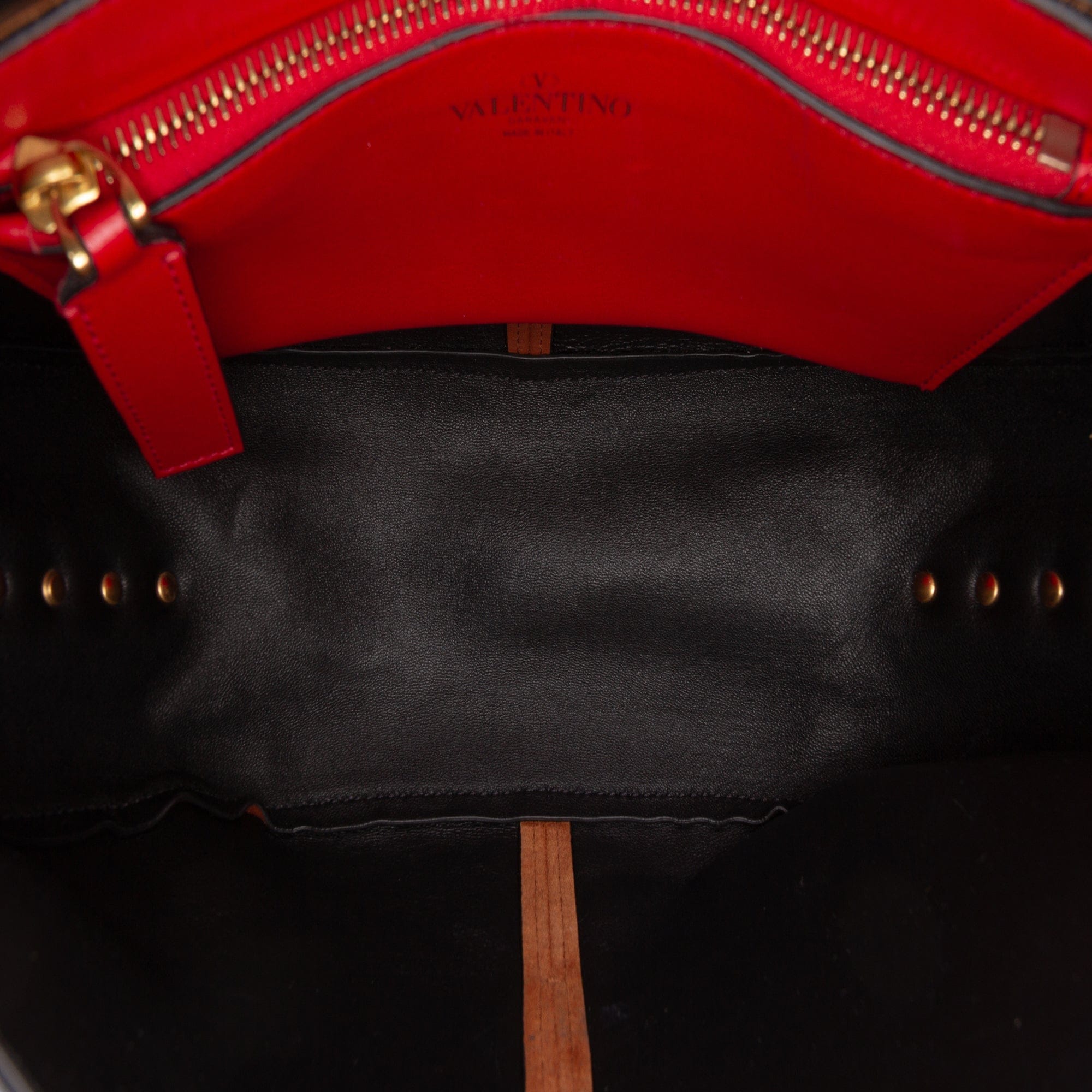 Valentino Suede and Calfskin Rockstud Halfmoon Crossbody
