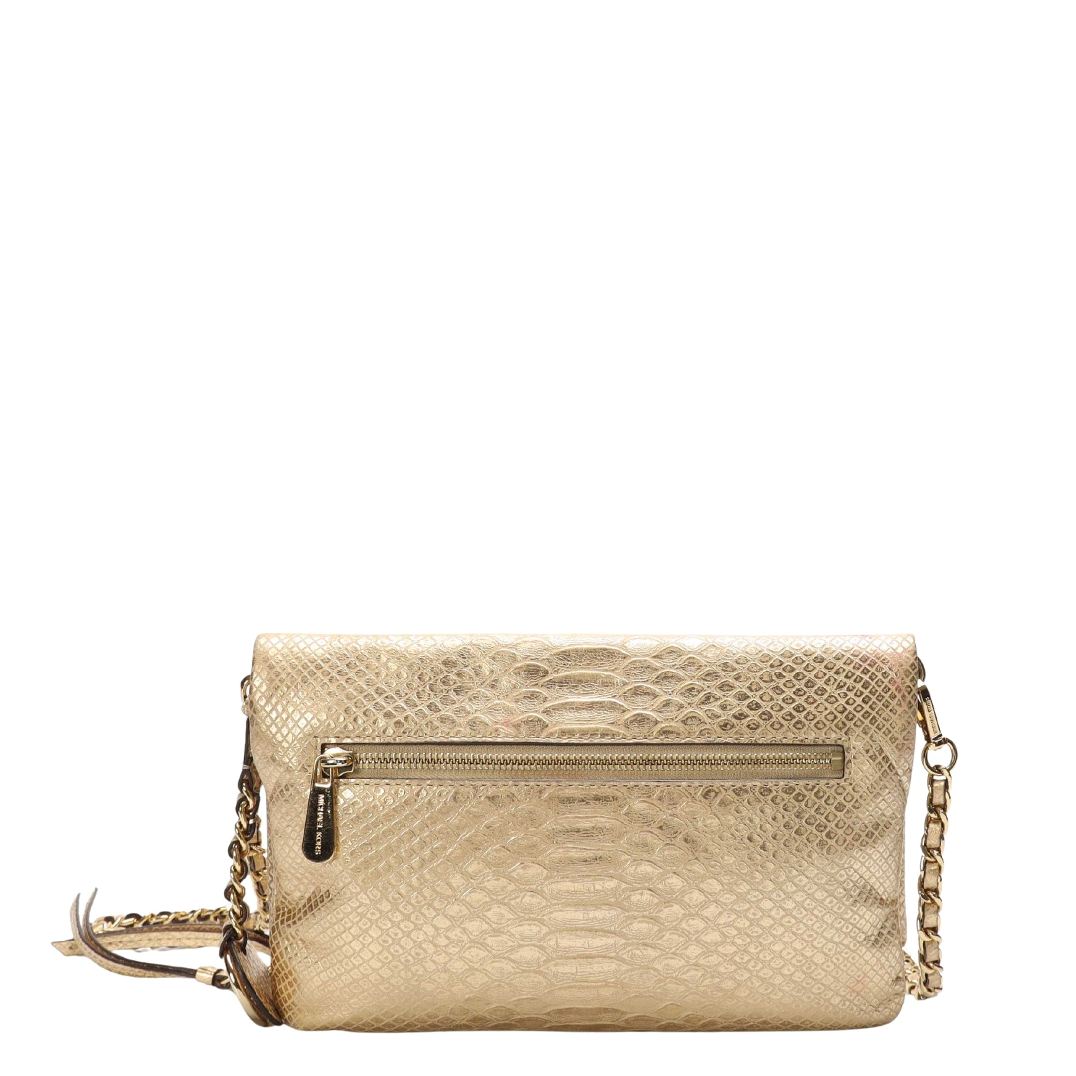 Michael Kors Metallic Gold Foldover Crossbody Bag