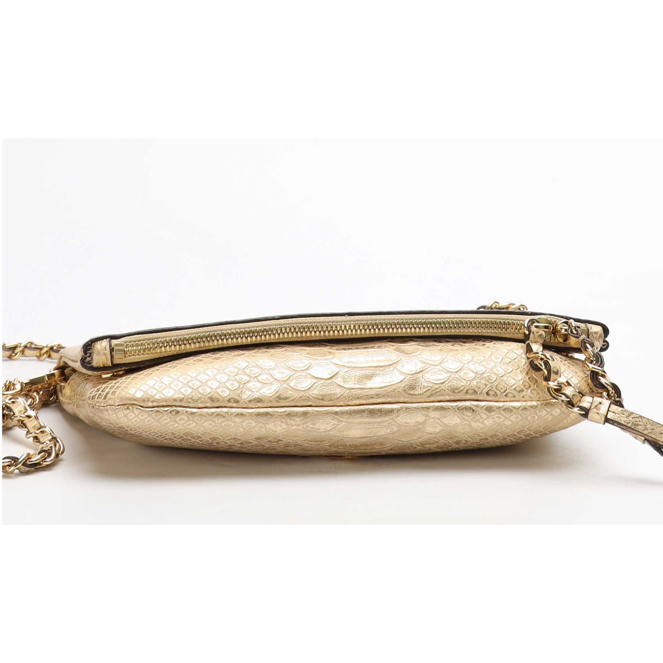 Michael Kors Metallic Gold Foldover Crossbody Bag