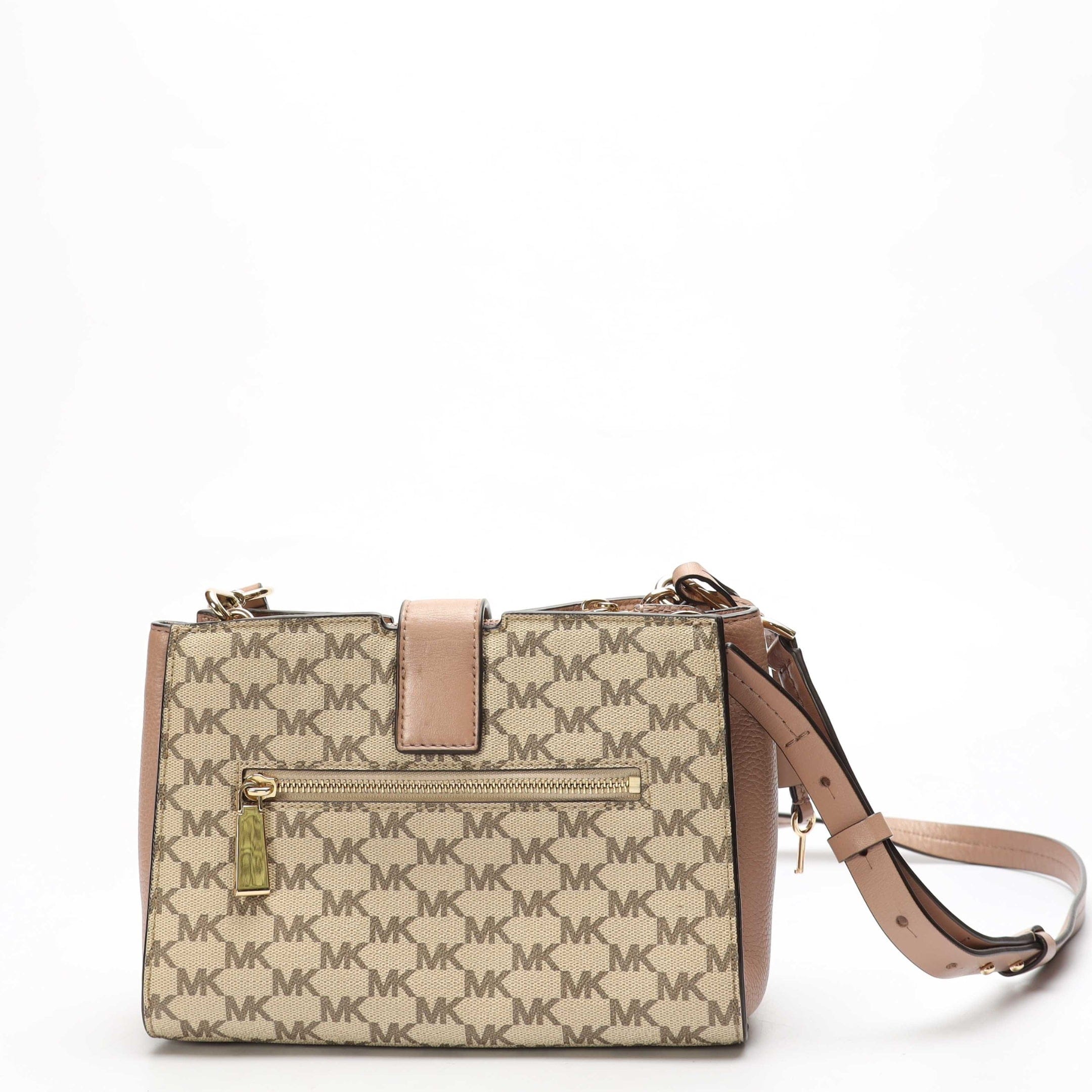 Michael Kors Salon Editor Pink Logo Crossbody Bag