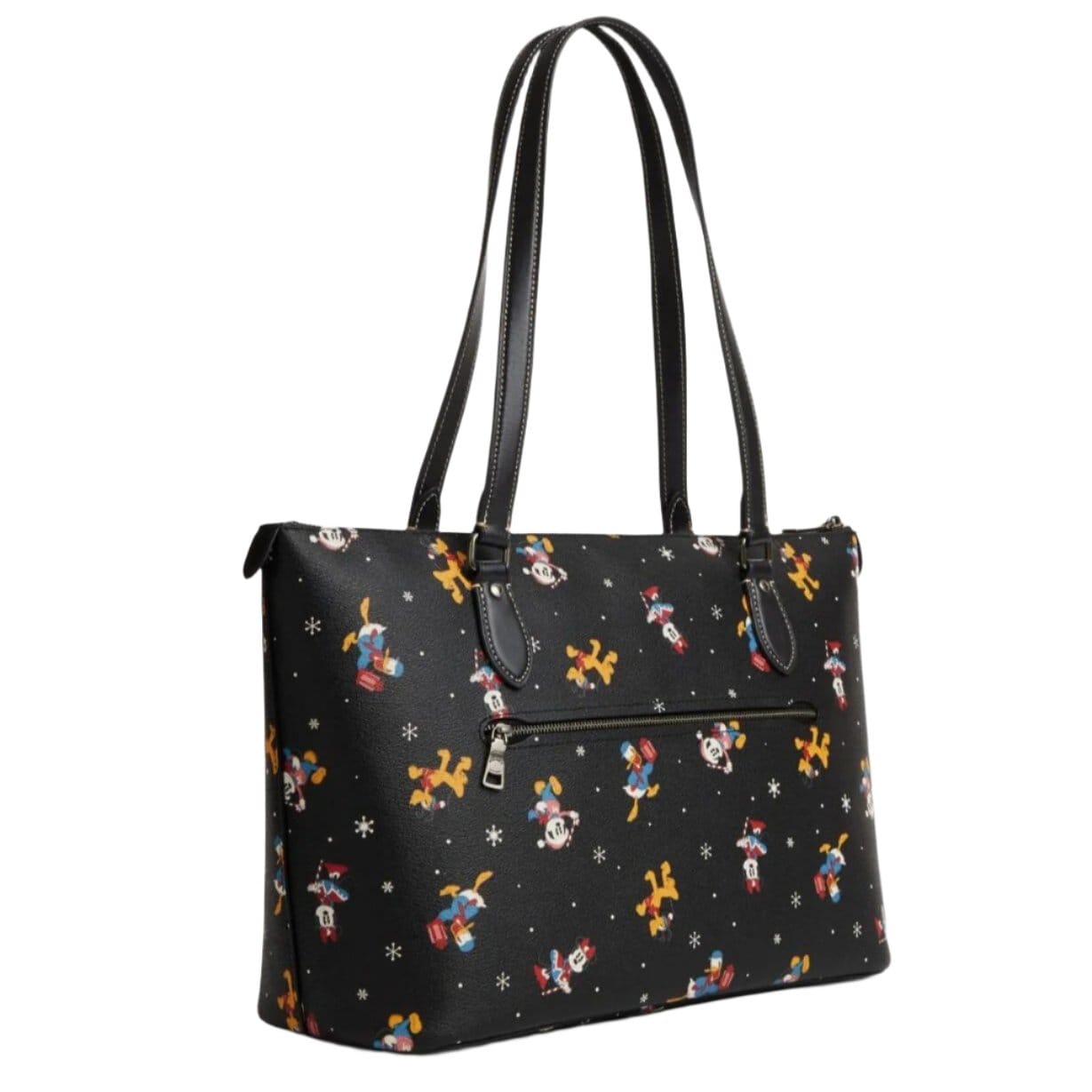 Coach x Disney Gallery Leather Tote With Holiday Print