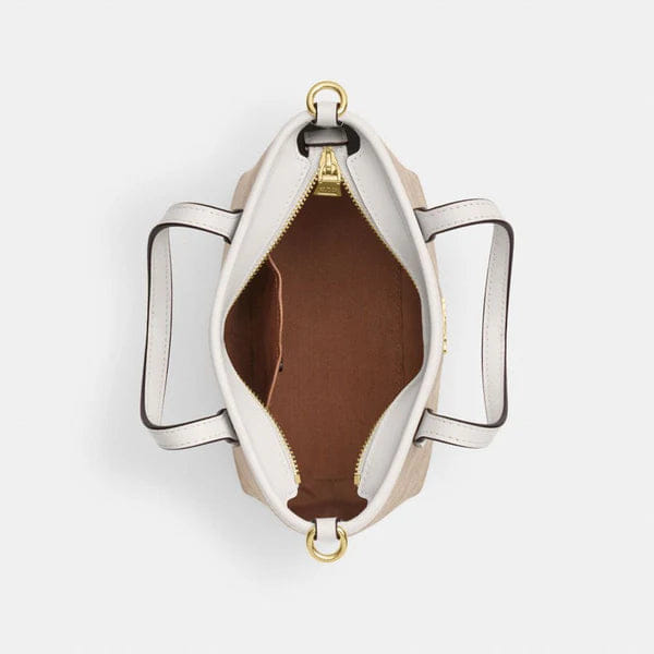Coach City Mini Tote Bag In Signature Canvas Gold Sand Chalk