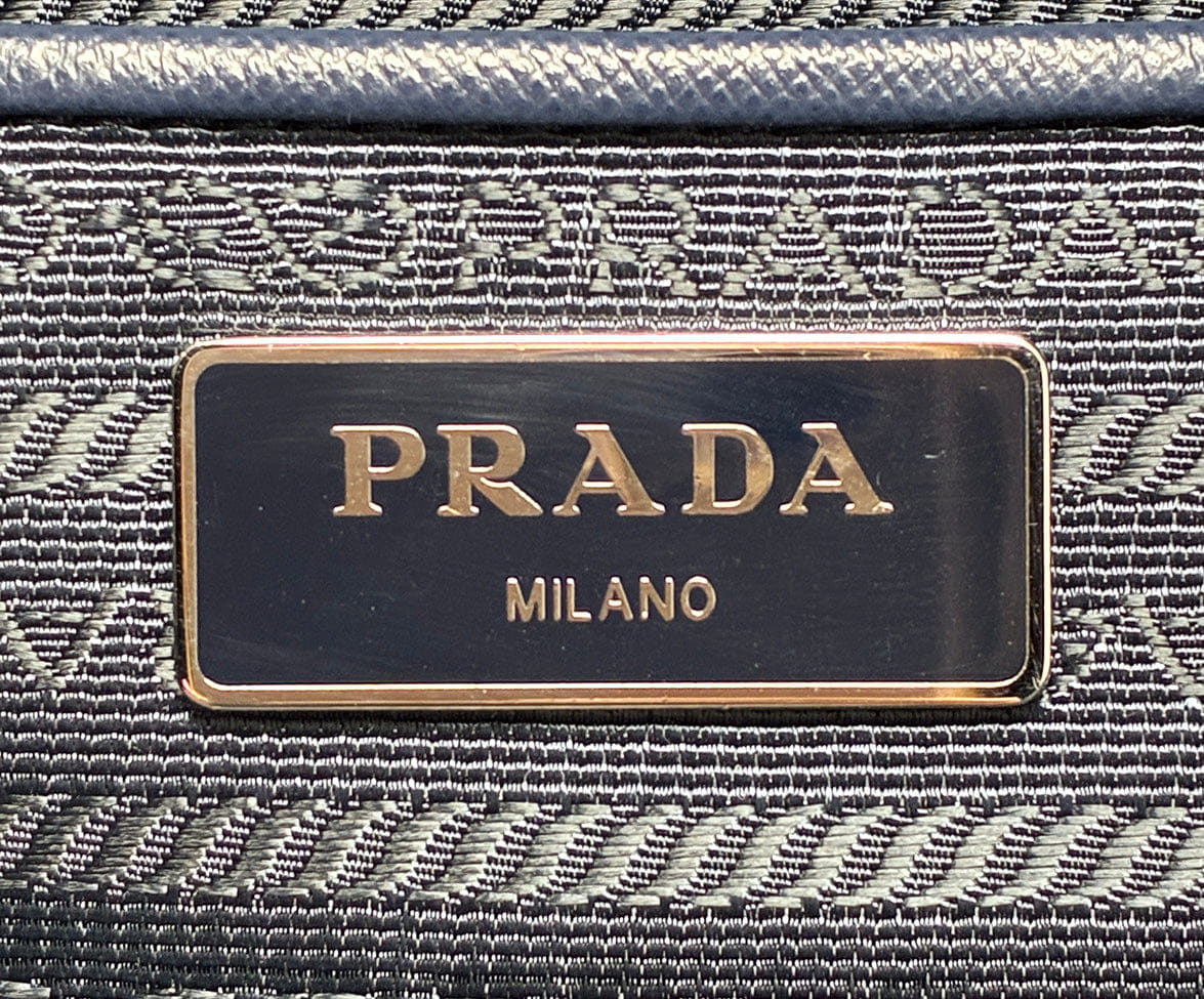 Prada Blue and Yellow Floral Nylon Tote