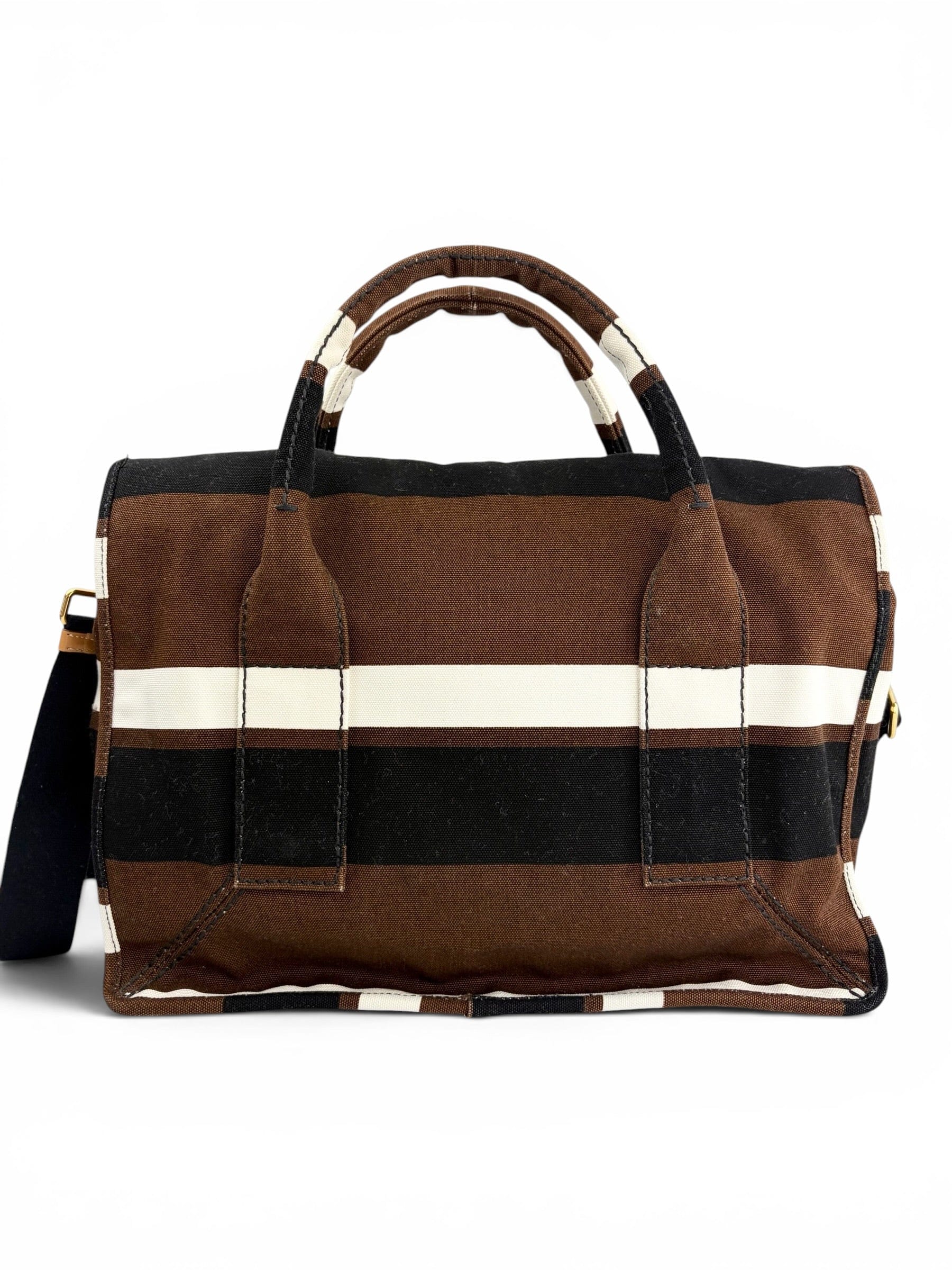 Prada Canapa Righe Top Handle Tote