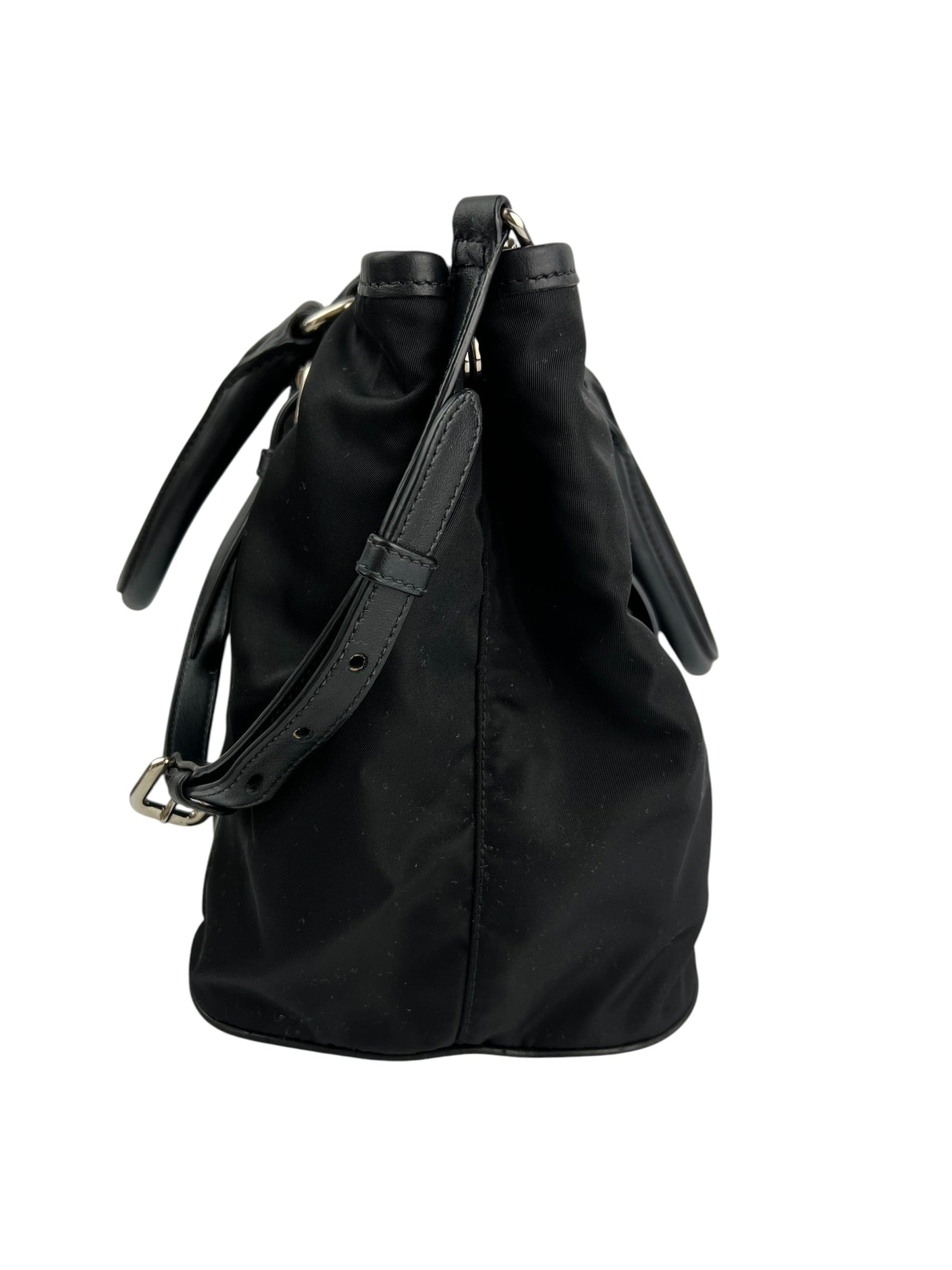 Prada Black Nylon Two Way Tote