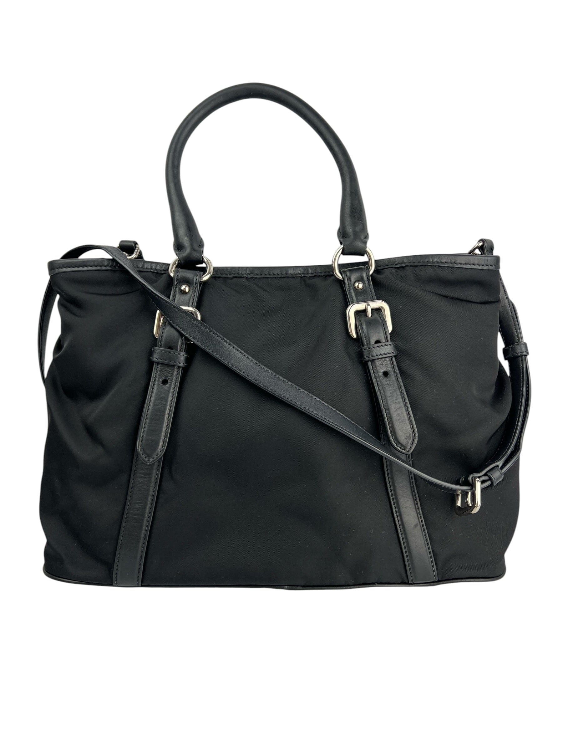 Prada Black Nylon Two Way Tote