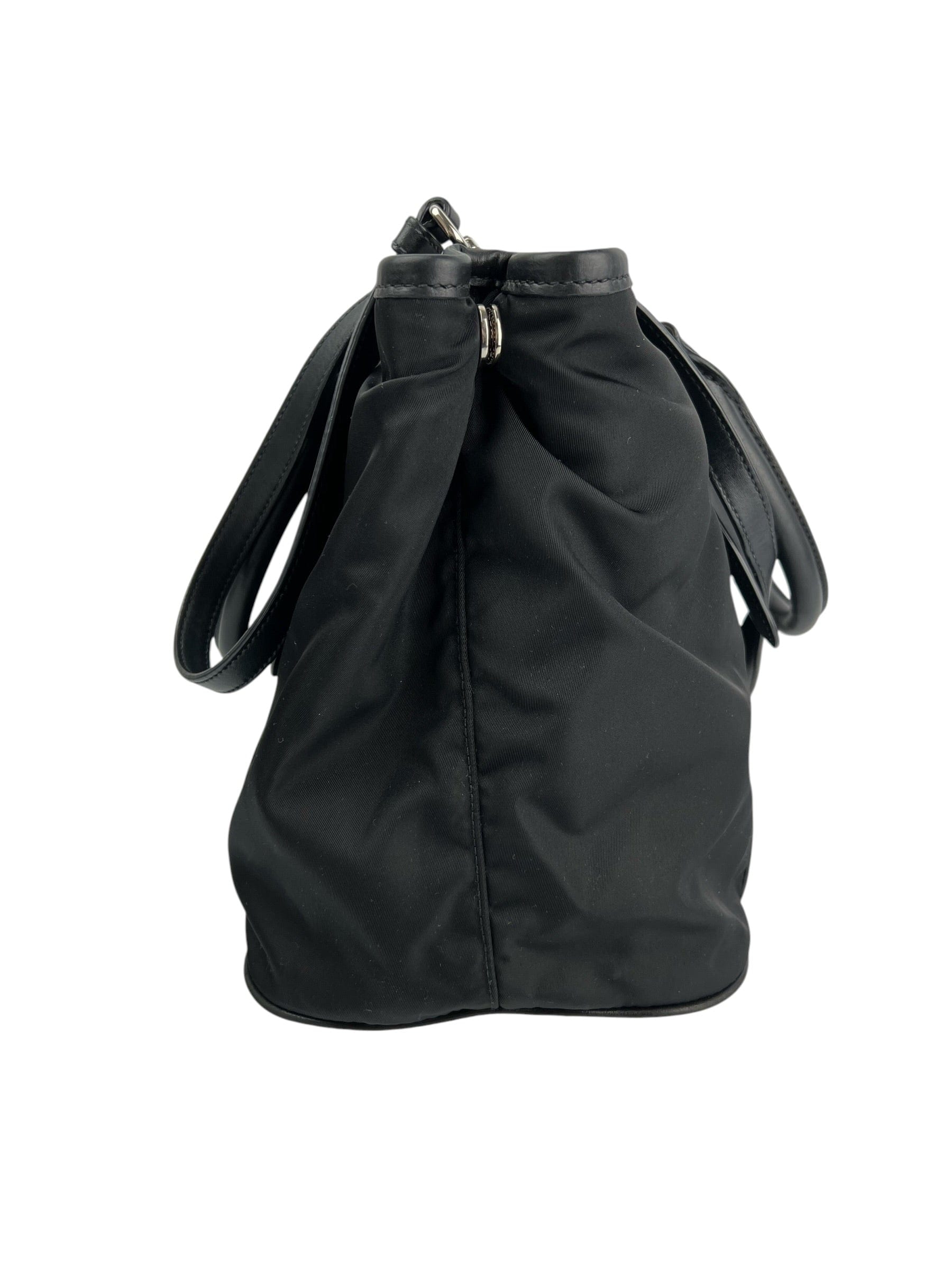 Prada Black Nylon Two Way Tote