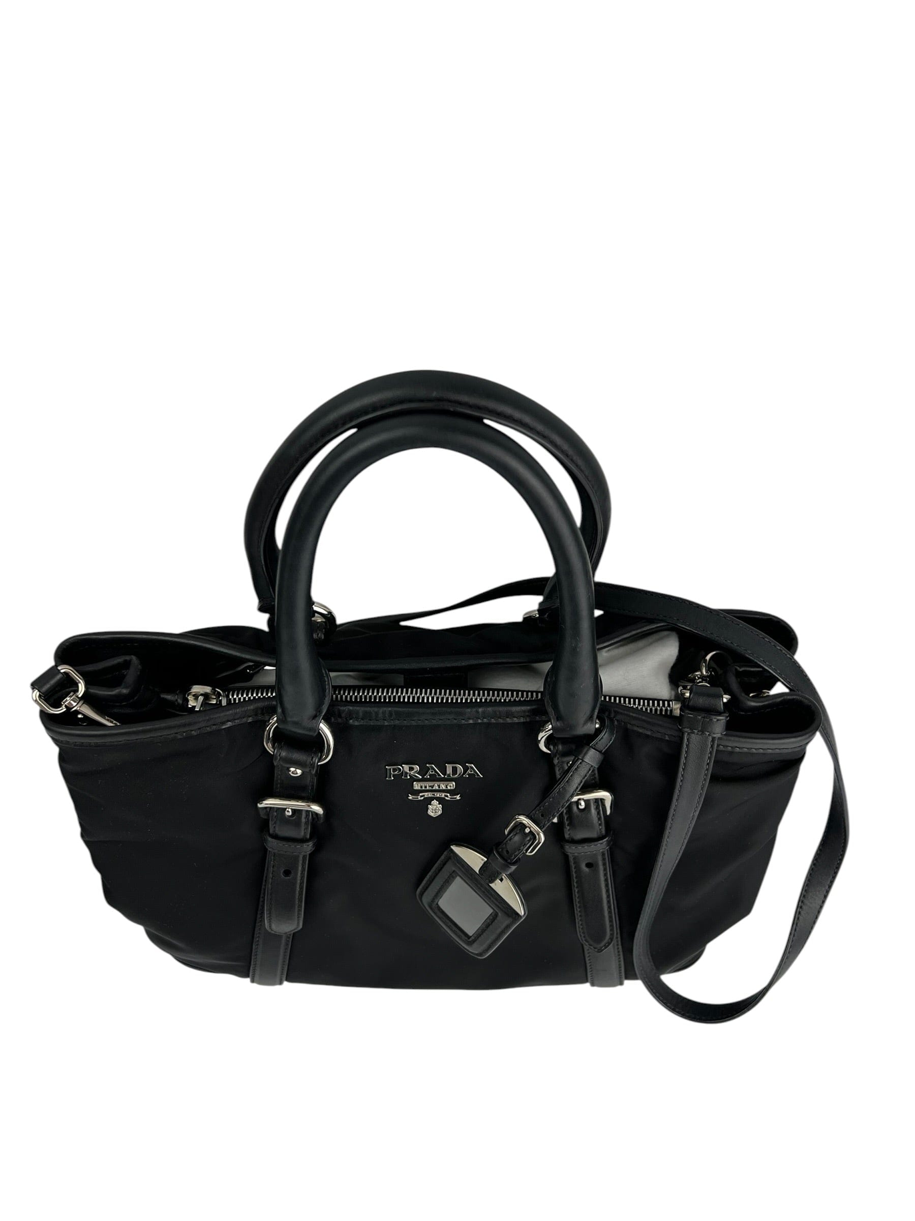 Prada Black Nylon Two Way Tote