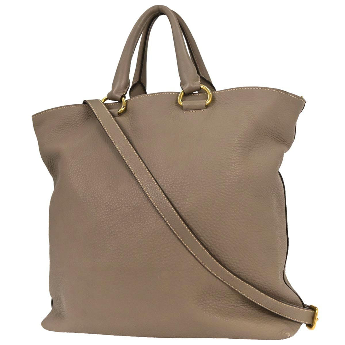 Prada * Brown Leather Tote 2way Shoulder Handbag
