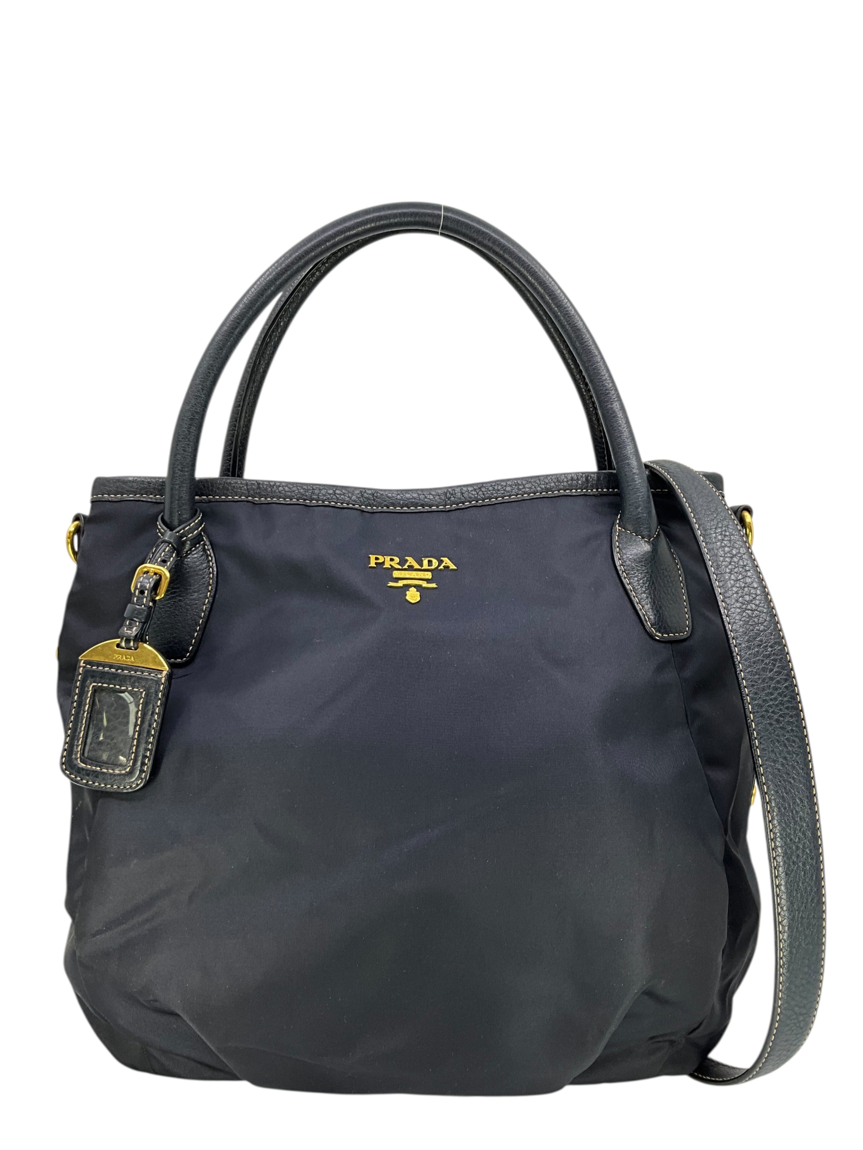 Prada Tesutto Nylon Vitello Daino Tote