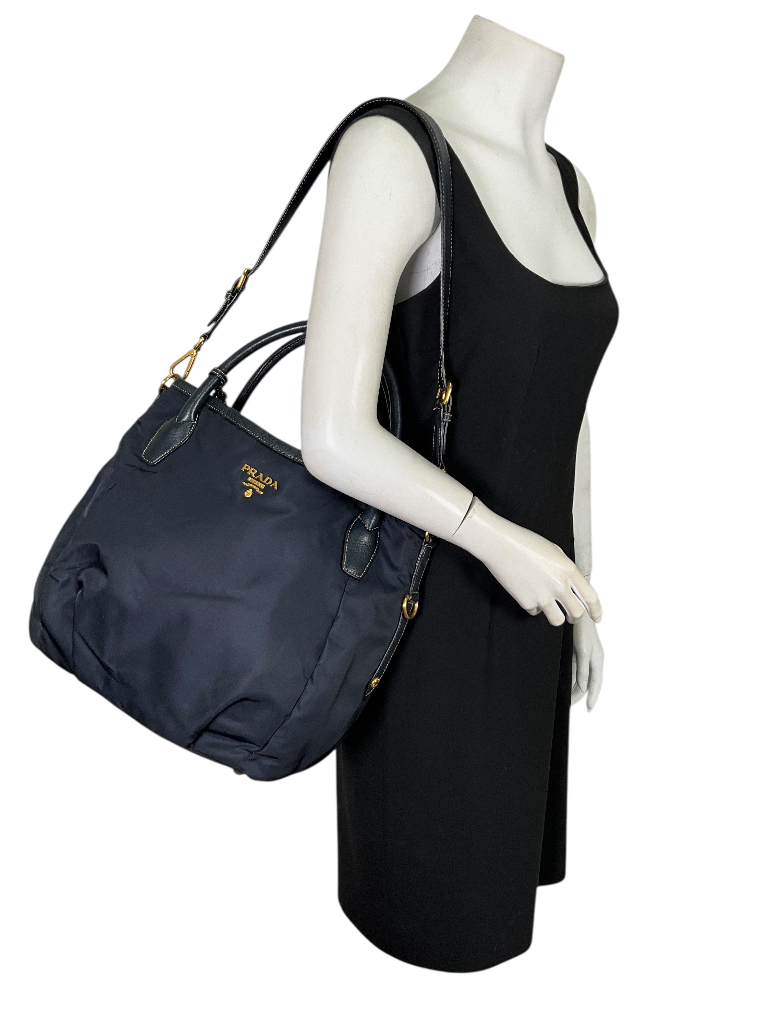 Prada Tesutto Nylon Vitello Daino Tote