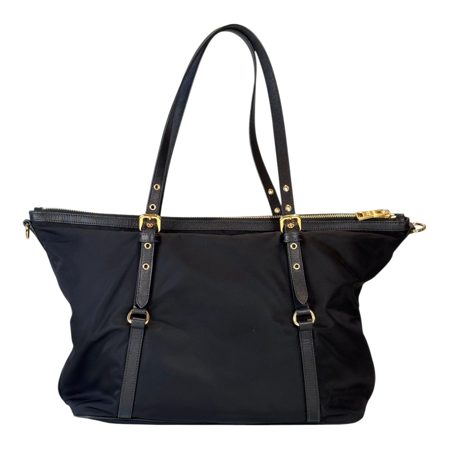 Prada Black Nylon Tote Bag with Strap