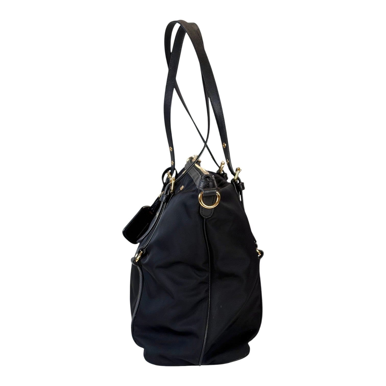 Prada Black Nylon Tote Bag with Strap