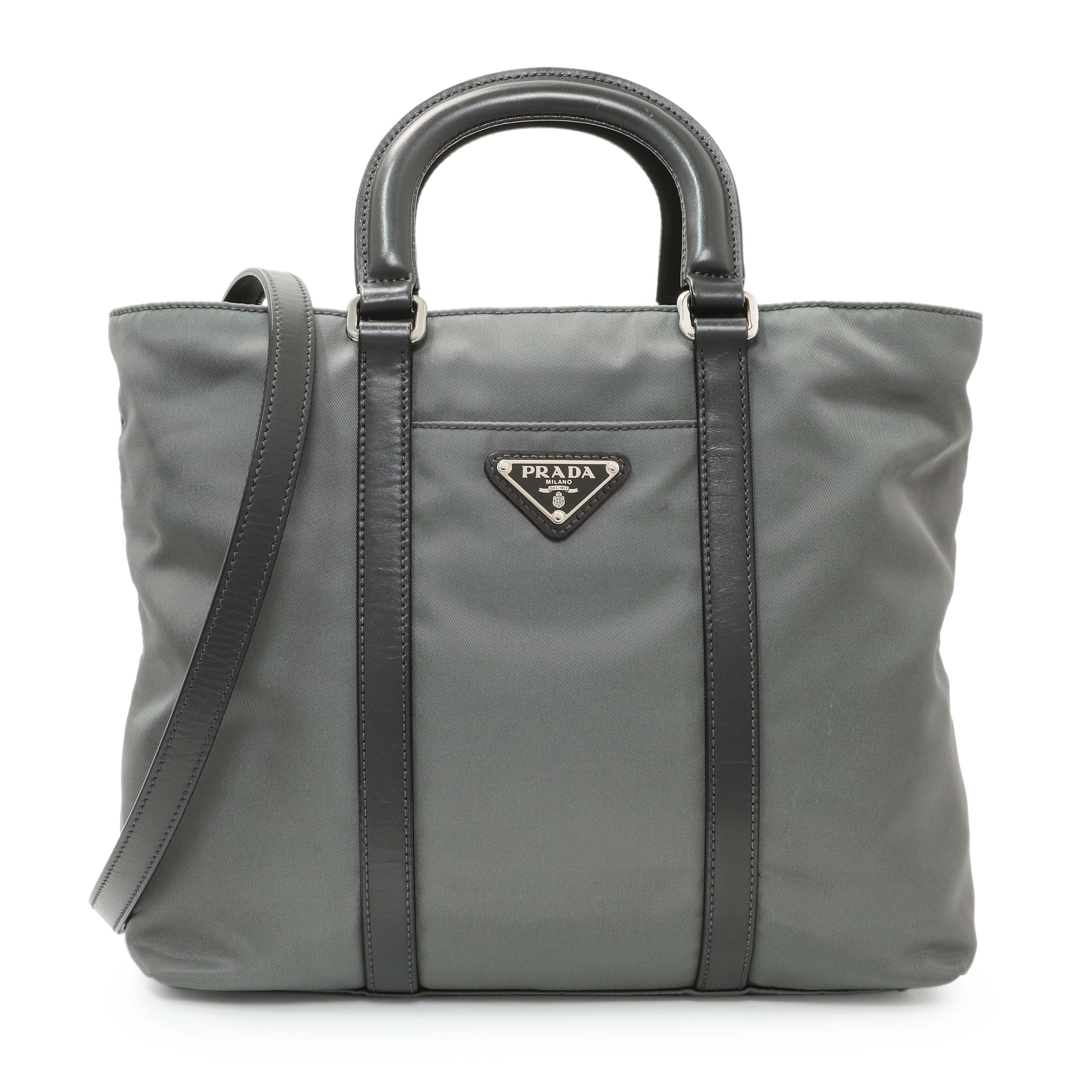 Prada Grey Tessuto Nylon Tote