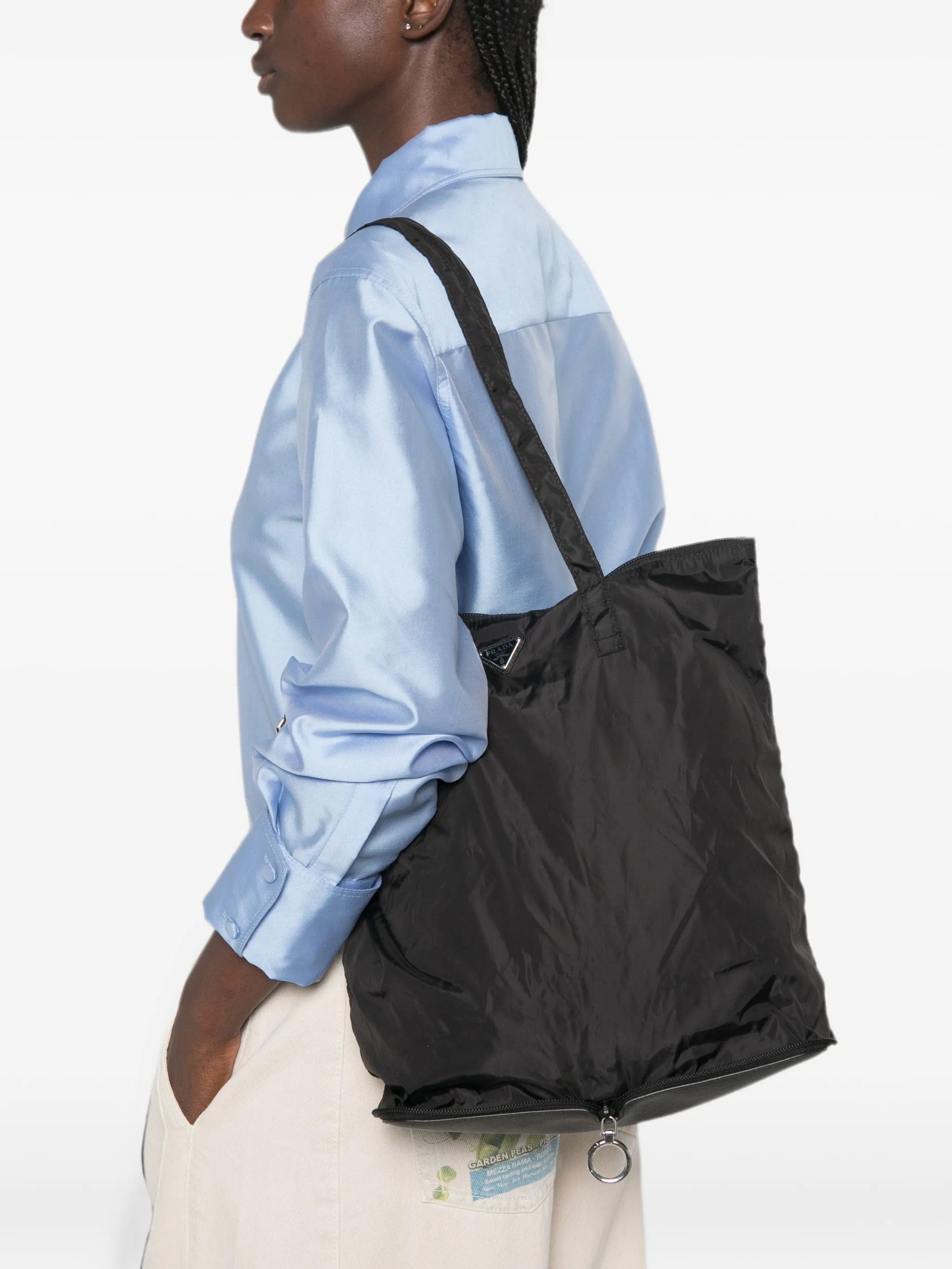 Prada logo - plaque tote bag