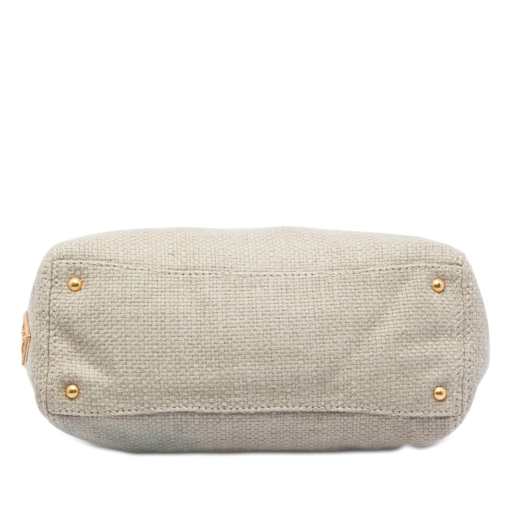 Prada Raffia Lino Fringe Shopping Tote