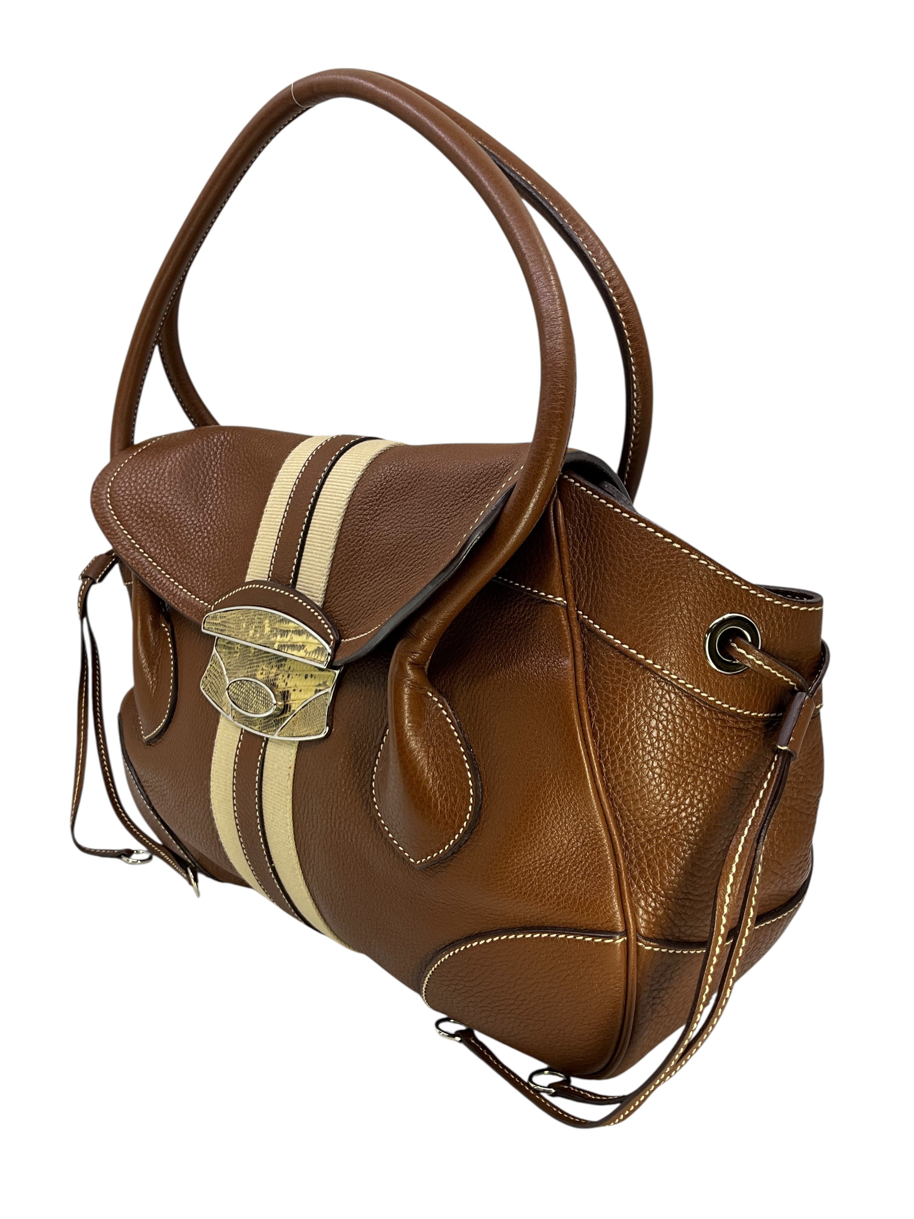 Prada Vitello Daino Push Lock Tote Bag