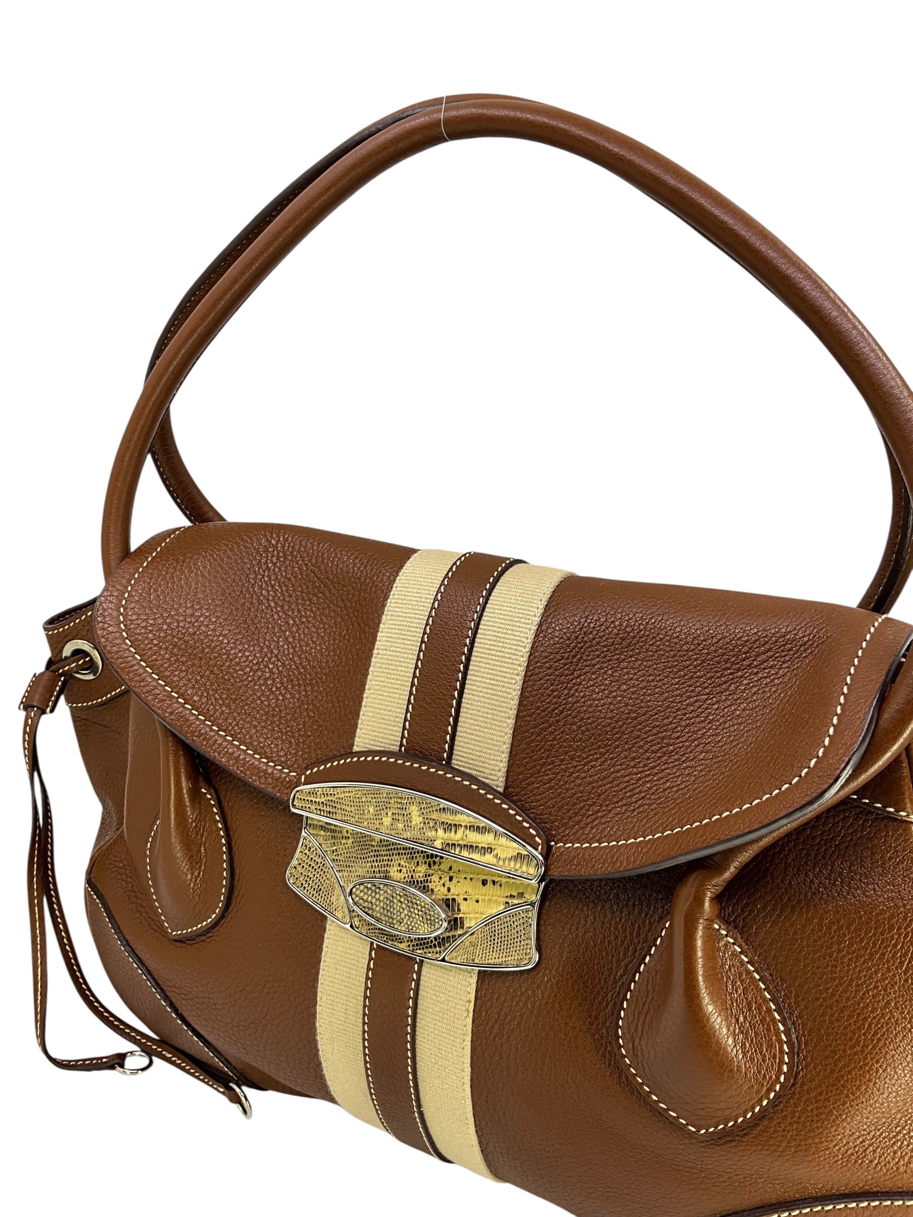 Prada Vitello Daino Push Lock Tote Bag