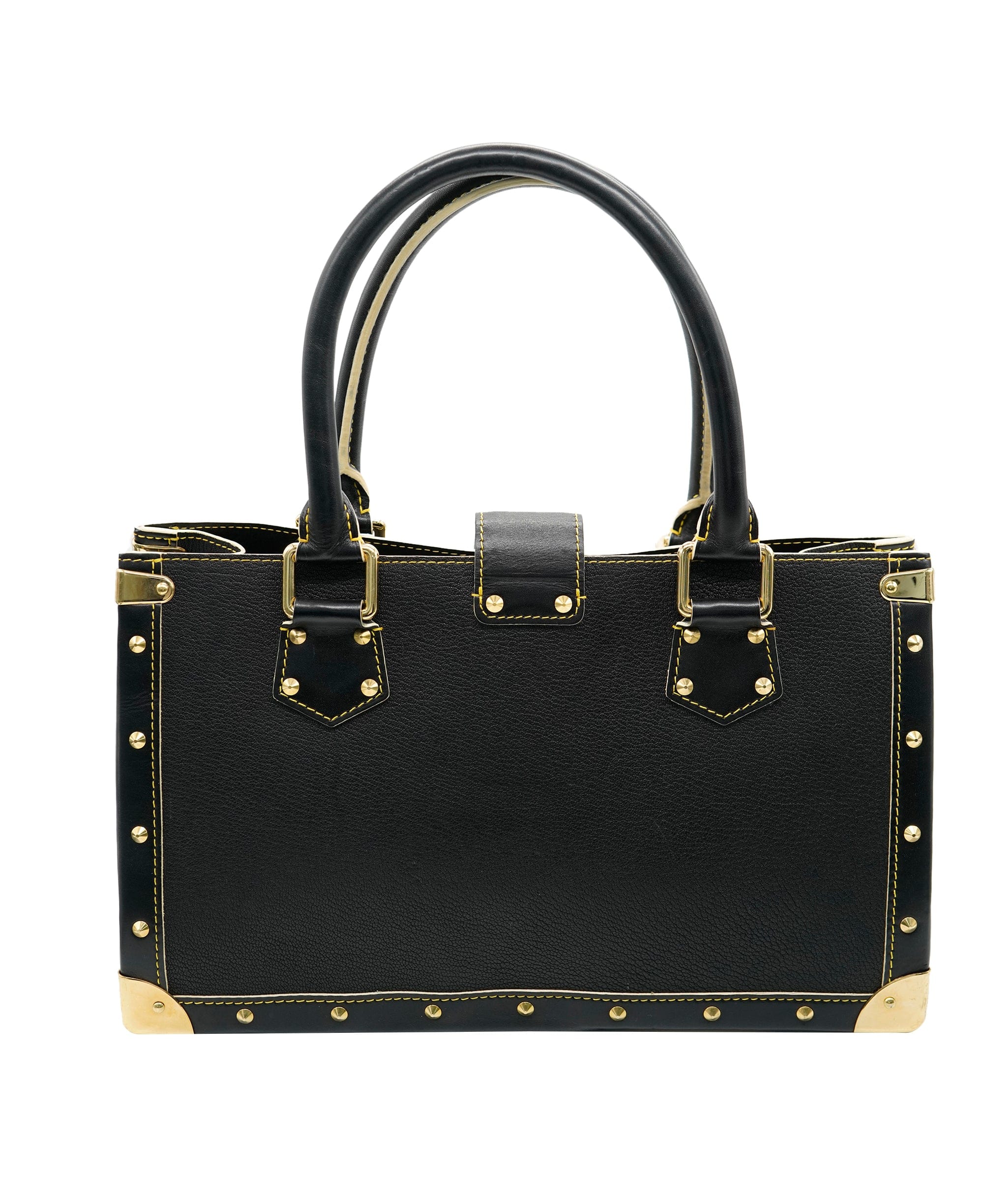 Louis Vuitton Black Leather Tote Bag AGC3016
