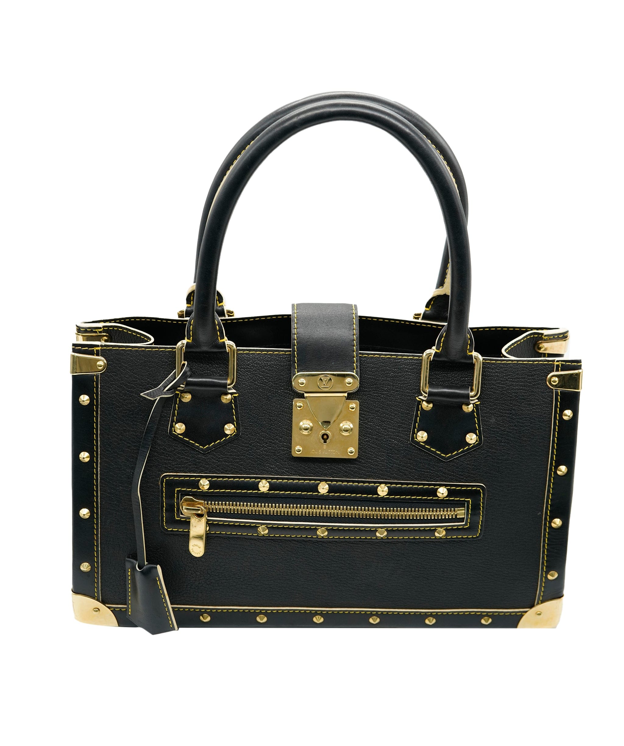 Louis Vuitton Black Leather Tote Bag AGC3016