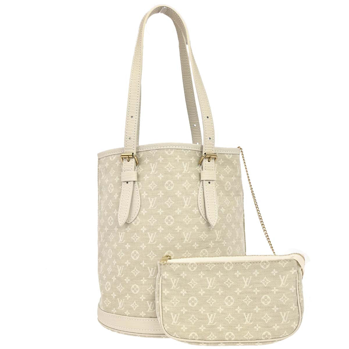 Louis Vuitton Monogram Mini Lin Bucket PM Tote Handbag M95316
