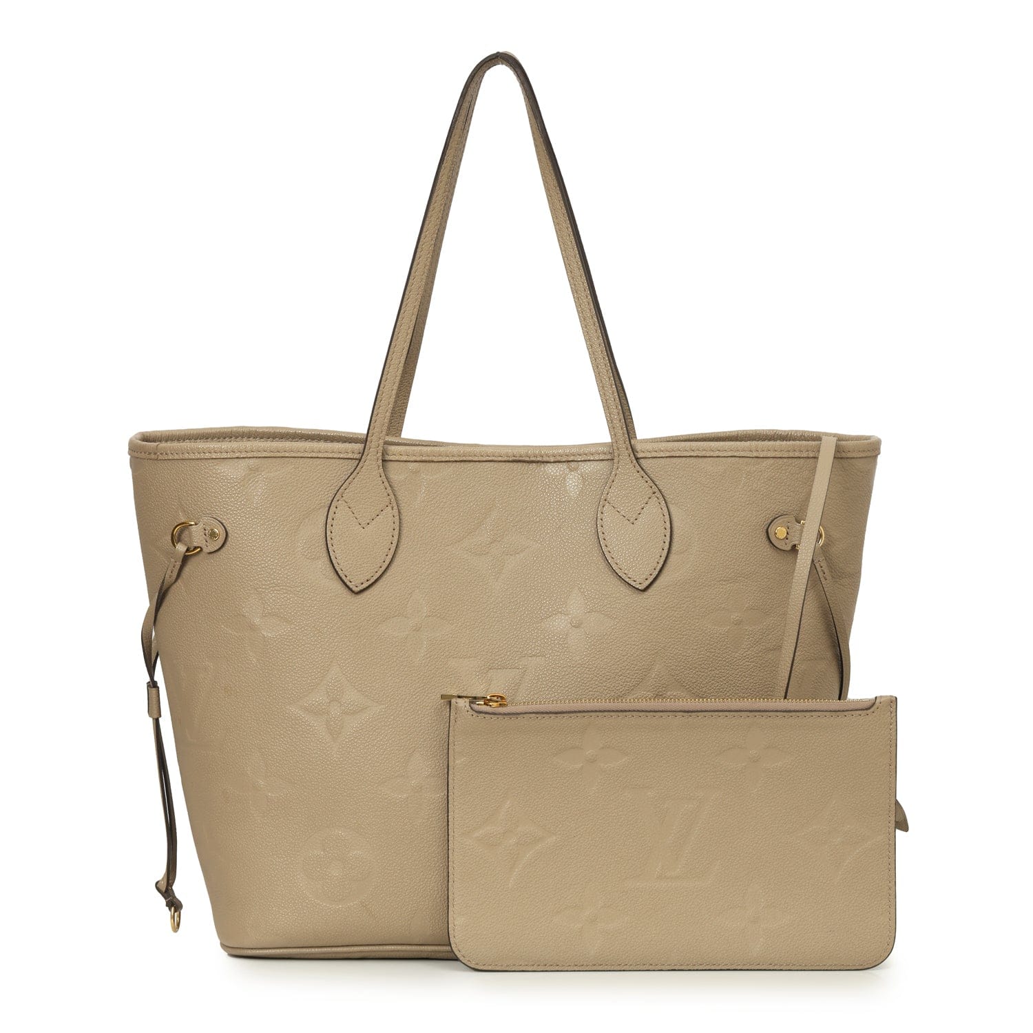 Louis Vuitton Neverfull Tourterelle Monogram Empreinte MM Tote Bag