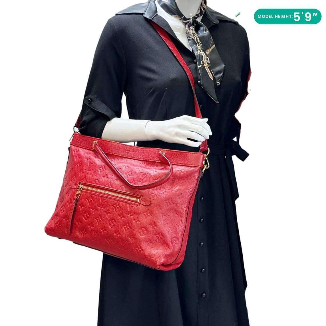 LOUIS VUITTON Bastille PM Empreinte Monogram Empreinte Leather Tote Bag Red