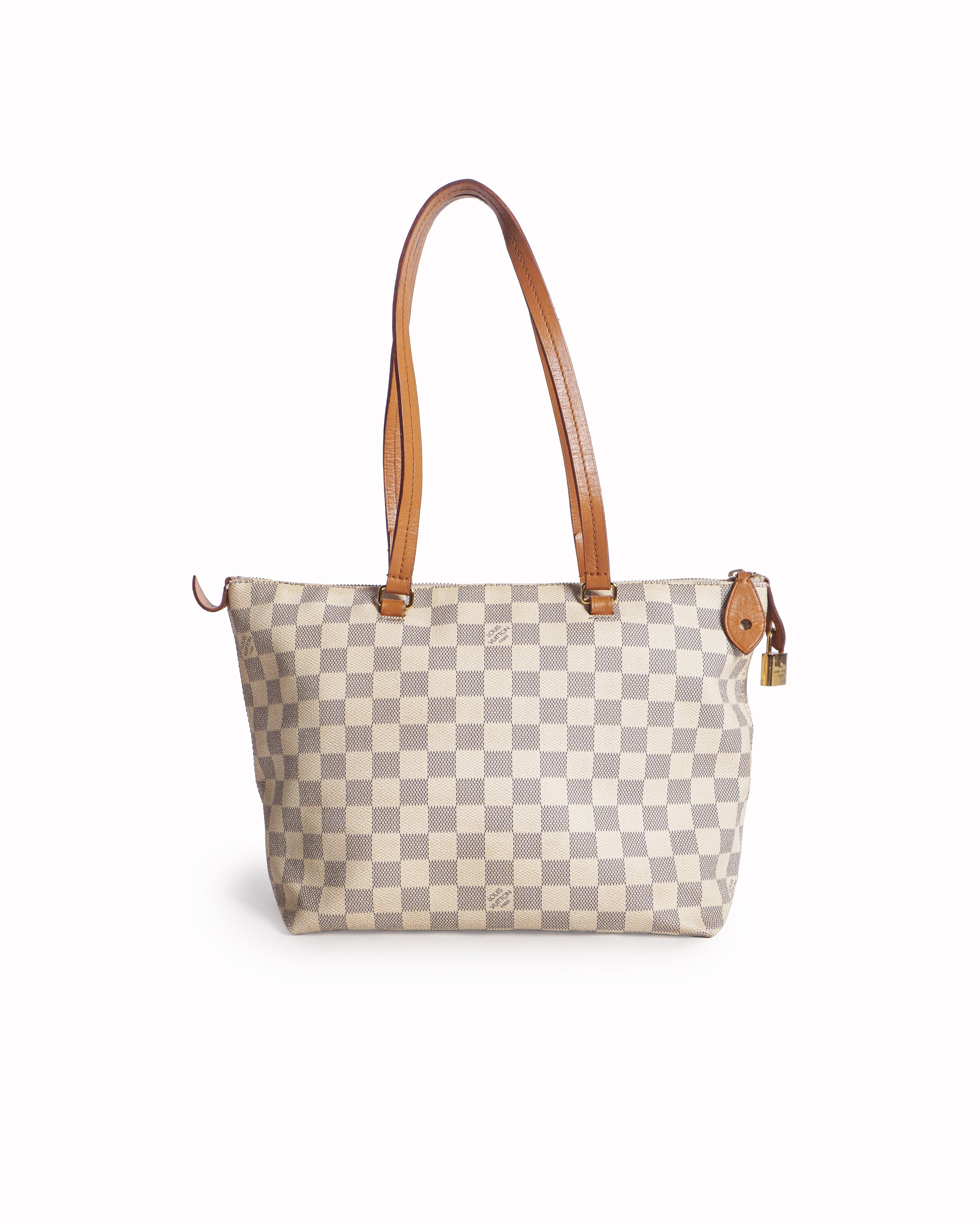 Louis Vuitton Damier Azur Iena PM Leather Trim Tote Bag