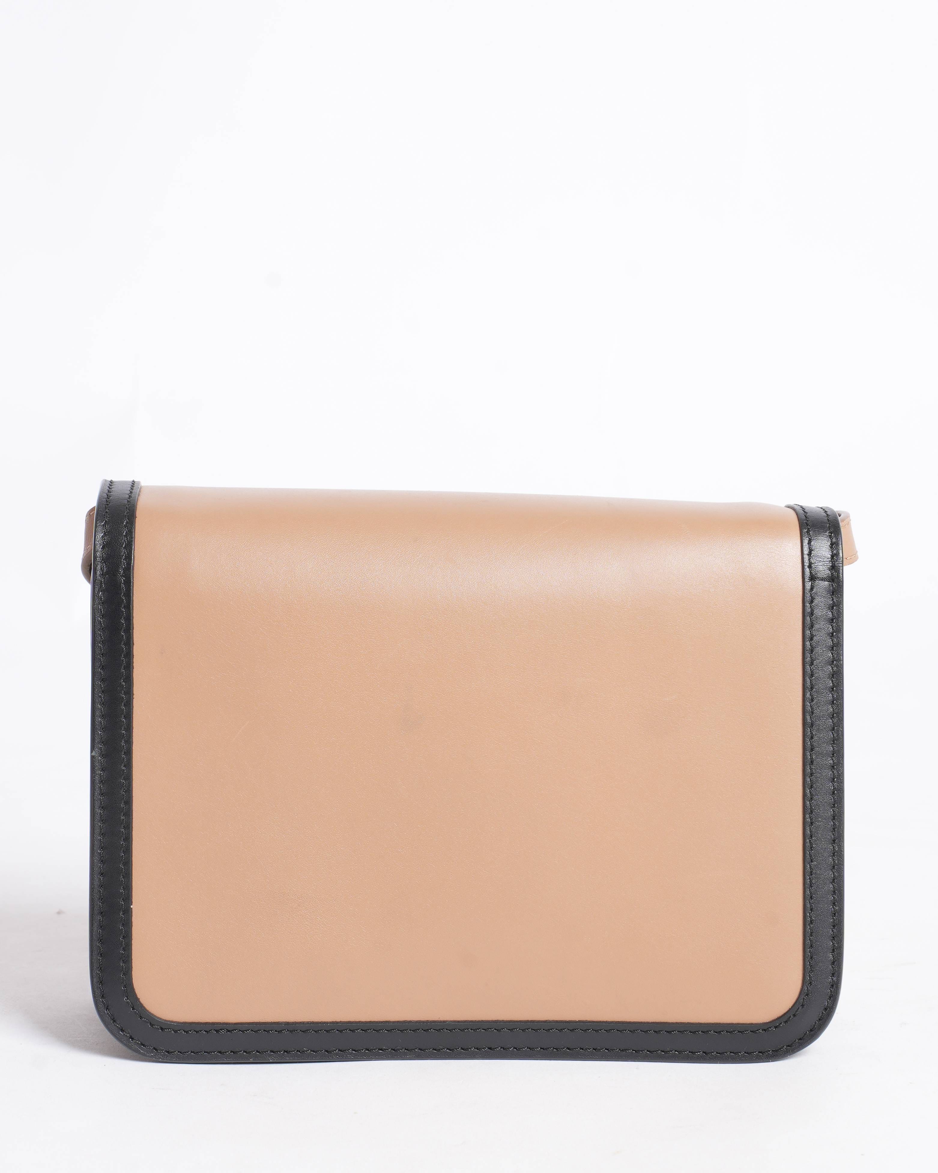 Burberry TB Flap Crossbody Bag Leather Small Black, Neutral