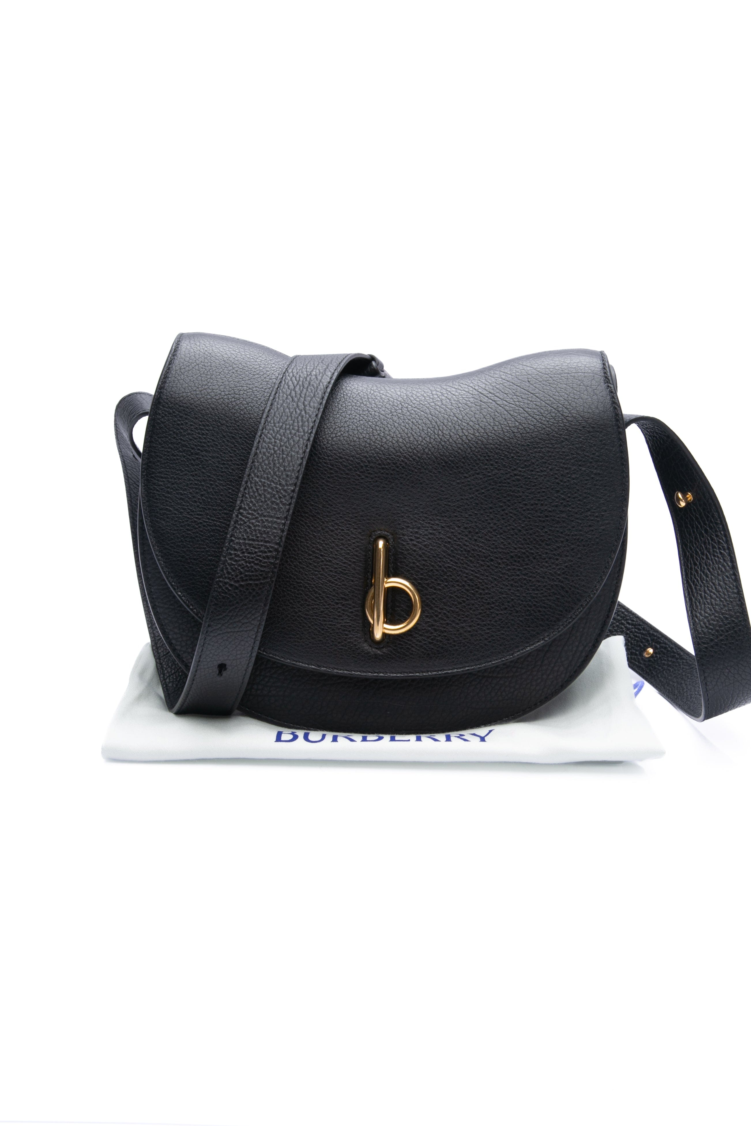 BURBERRY Black Grayny Leather Medium Rocking Horse Shoulder/Crossbody Bag