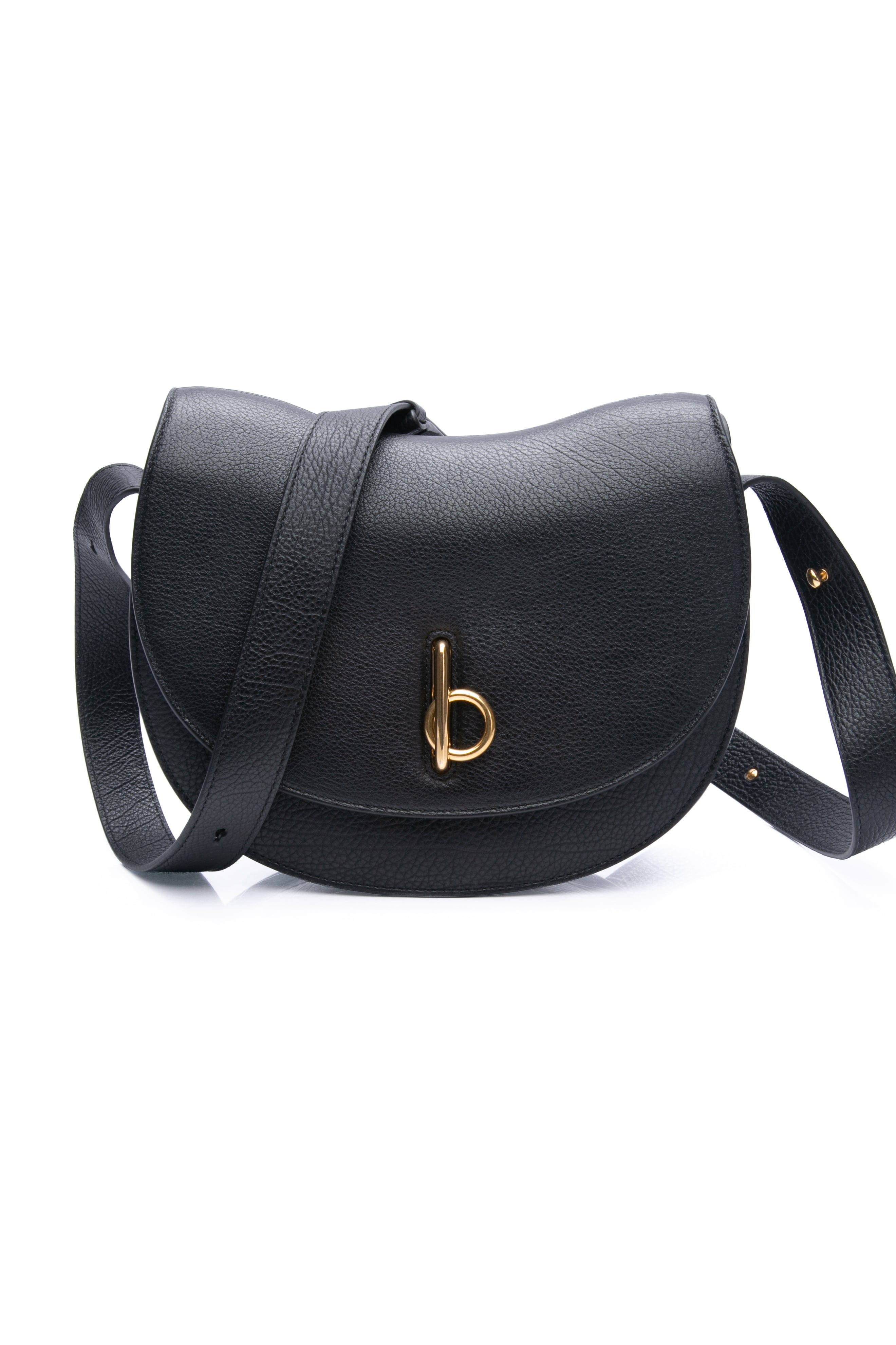 BURBERRY Black Grayny Leather Medium Rocking Horse Shoulder/Crossbody Bag