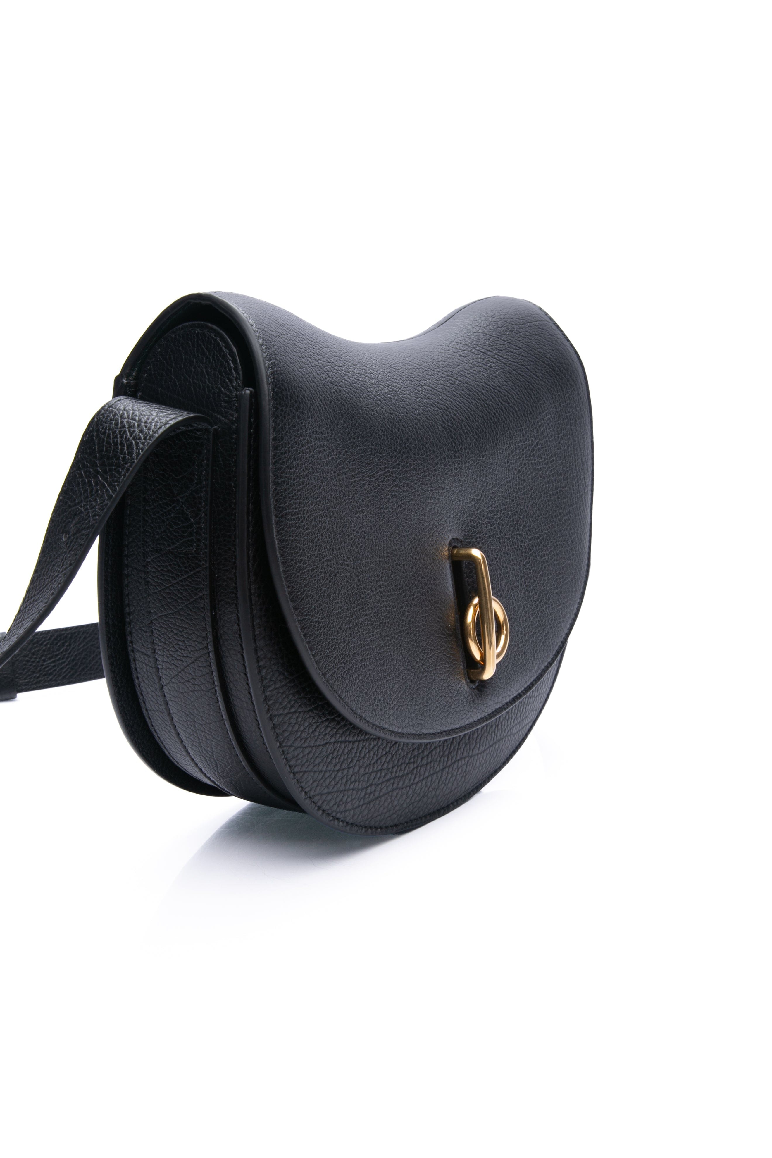 BURBERRY Black Grayny Leather Medium Rocking Horse Shoulder/Crossbody Bag