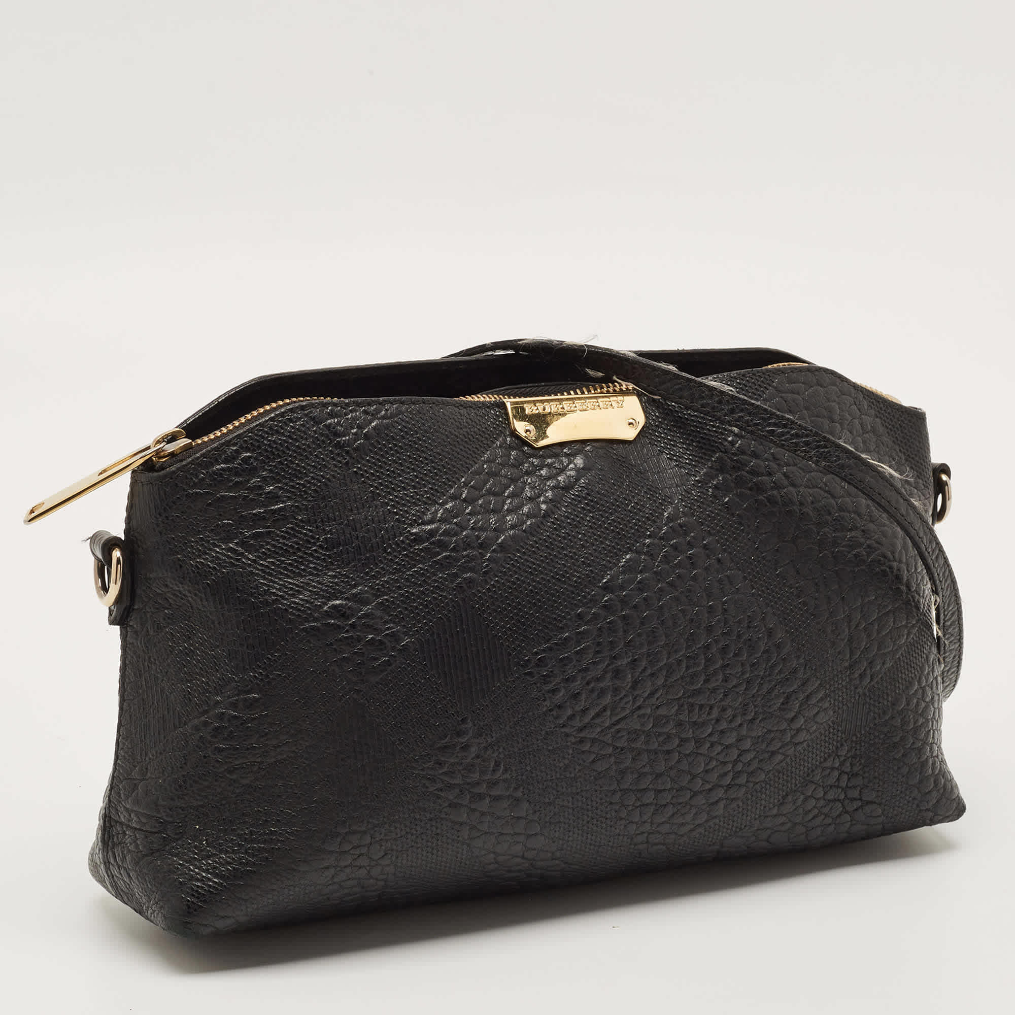 Burberry Chichester Black Grained Leather Crossbody Bag