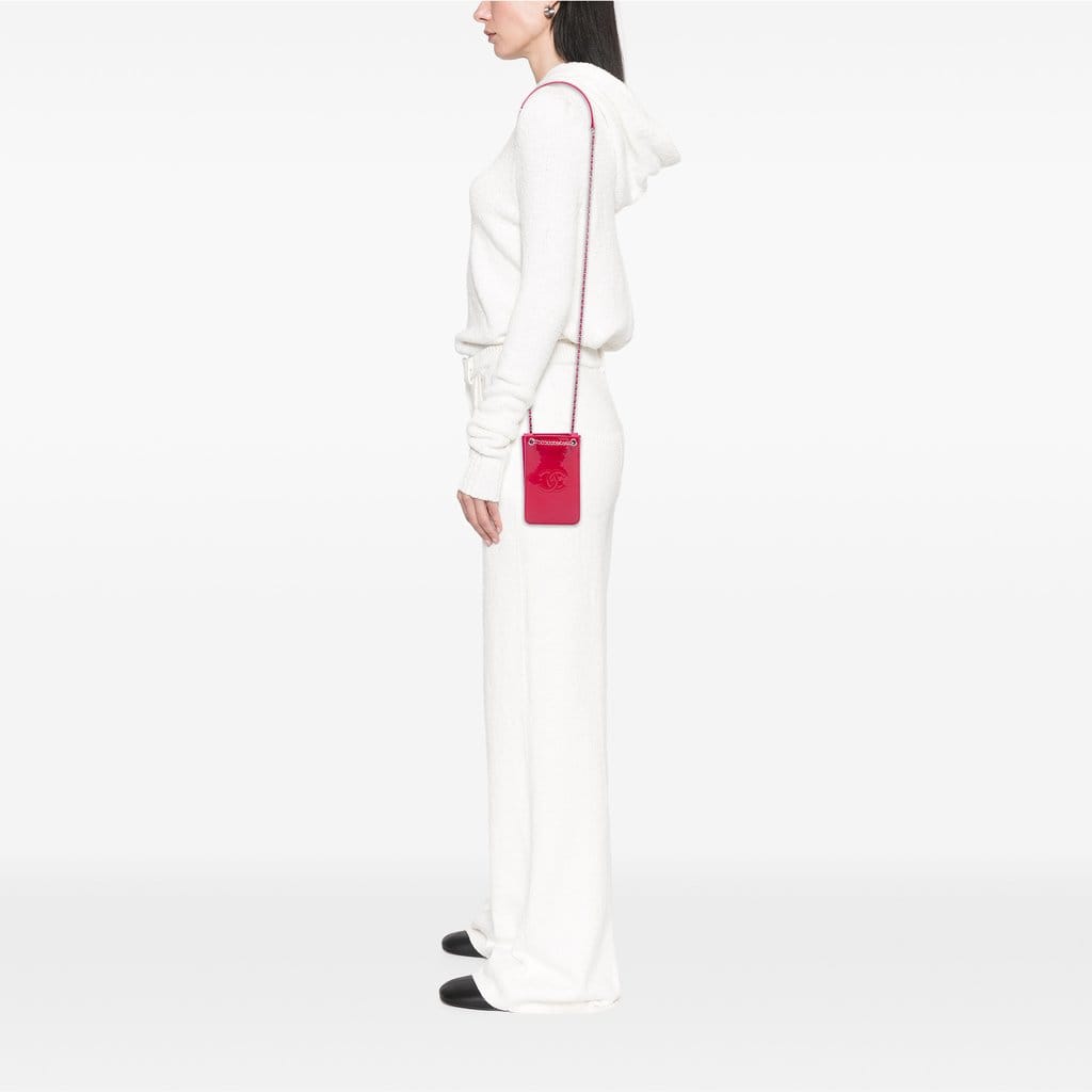Chanel CC Patent Phone Holder Crossbody