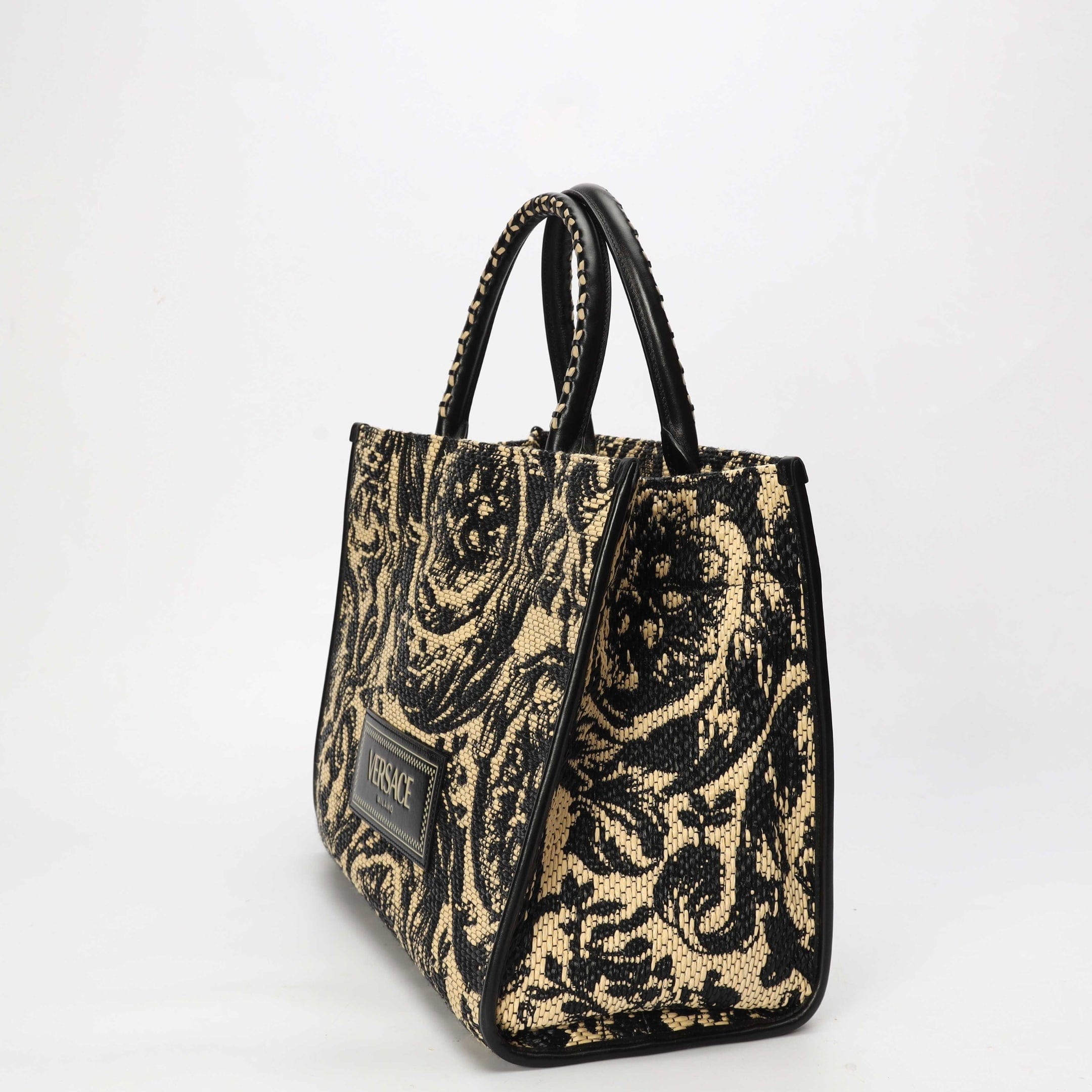 Versace Barocco Athena Raffia Tote