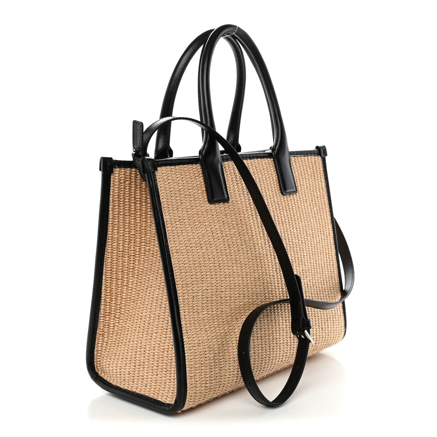 Versace Raffia Studded La Medusa Tote Beige