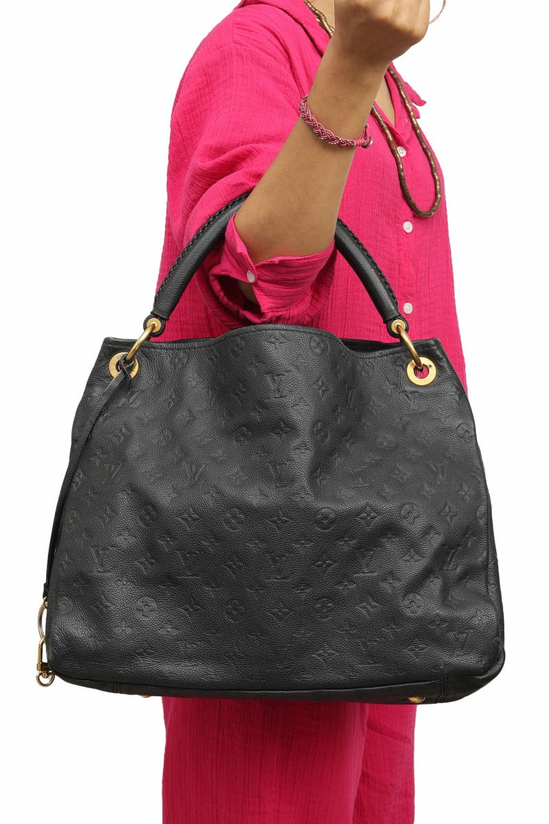 Louis Vuitton Artsy Monogram Black Leather Tote Bag
